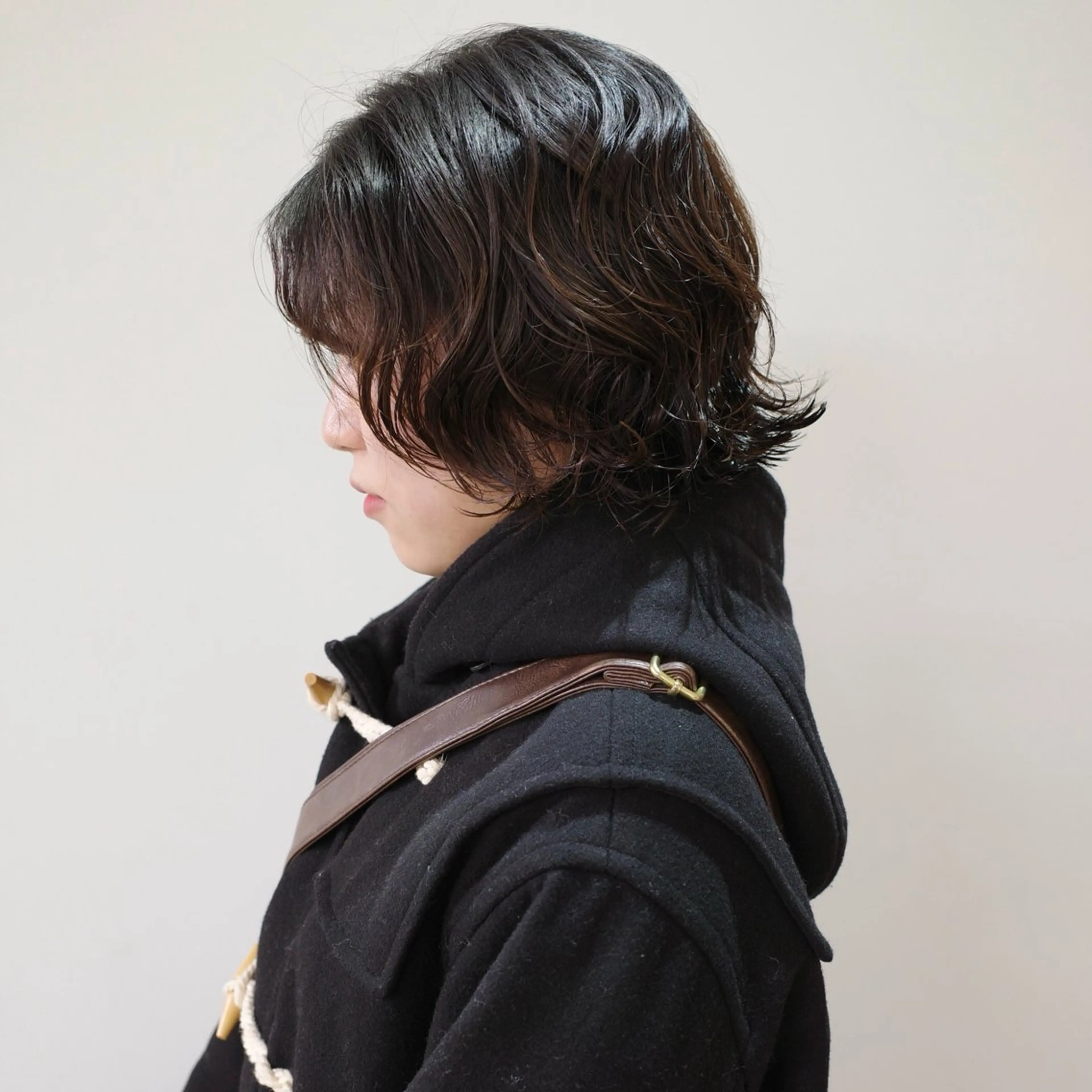 ショート パーマ ボブ くびれヘア くせ毛 外国人風カラー 韓国風ヘア カット パーマ トリートメント nonoka オリーブ/レイヤーのヘアスタイル