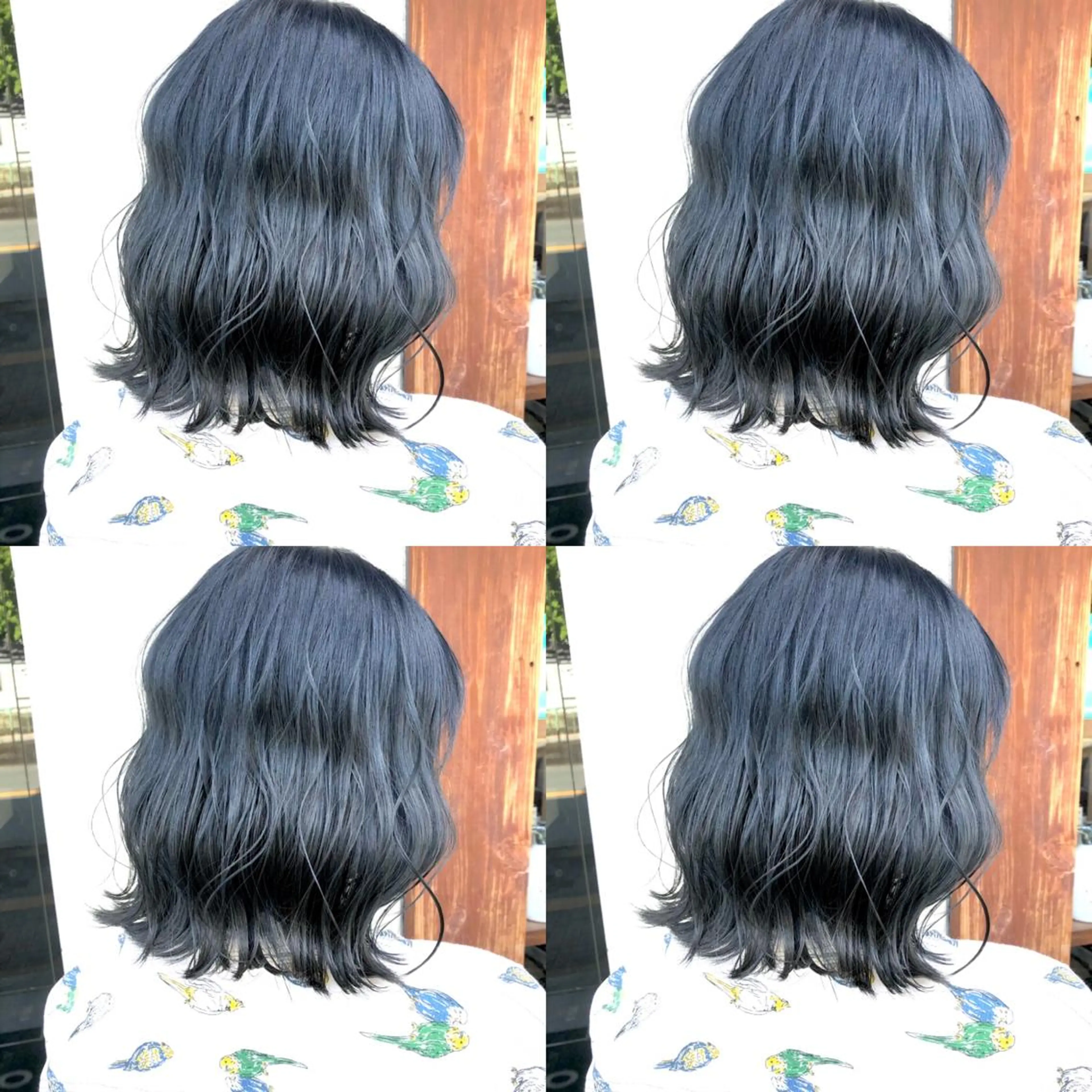 セミロング カラー ブリーチ ブルーカラー あさだ しゅうたろうのヘアスタイル