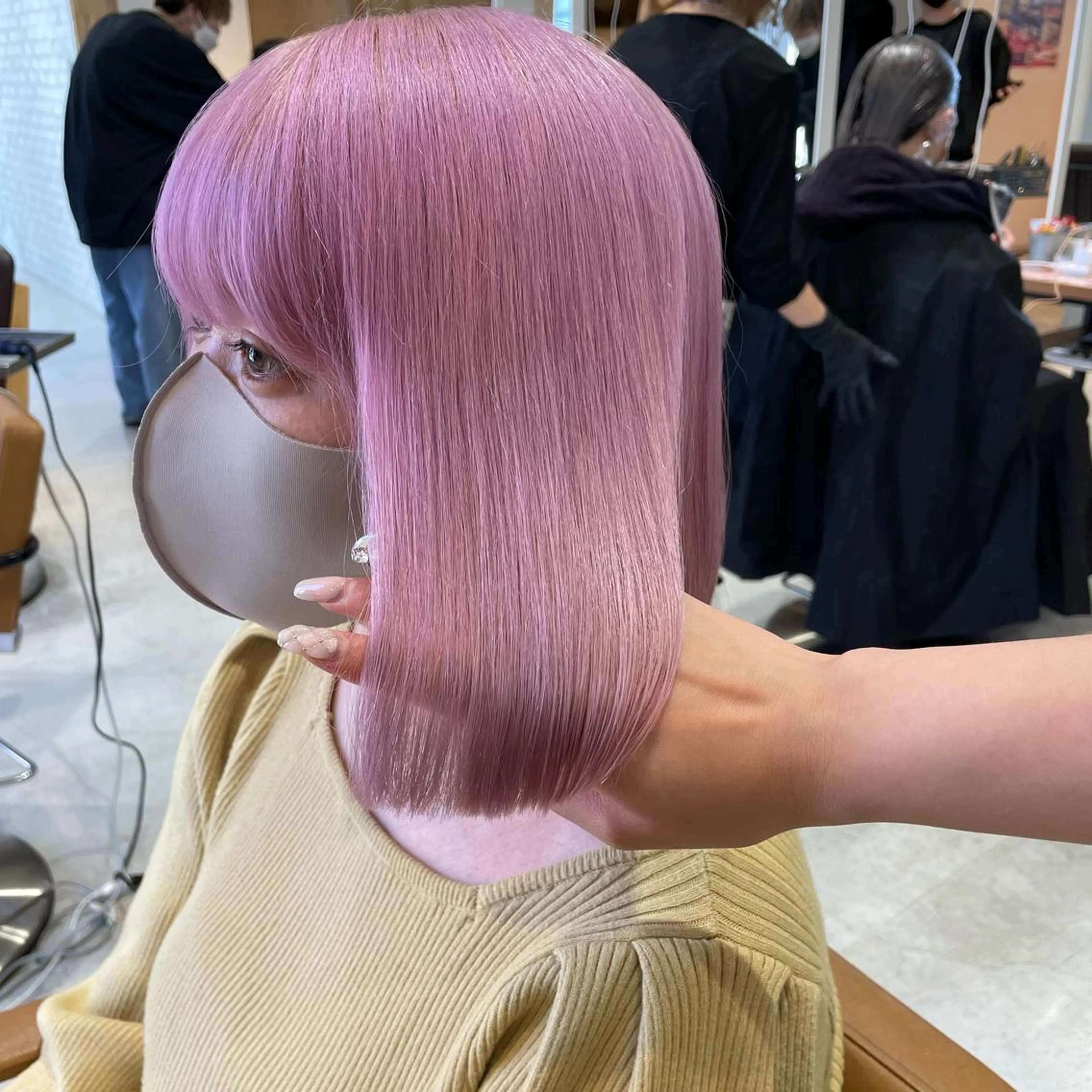 ショート カラー ピンクカラー トリートメント 大阪韓国ヘア 🦋RINKAのヘアスタイル