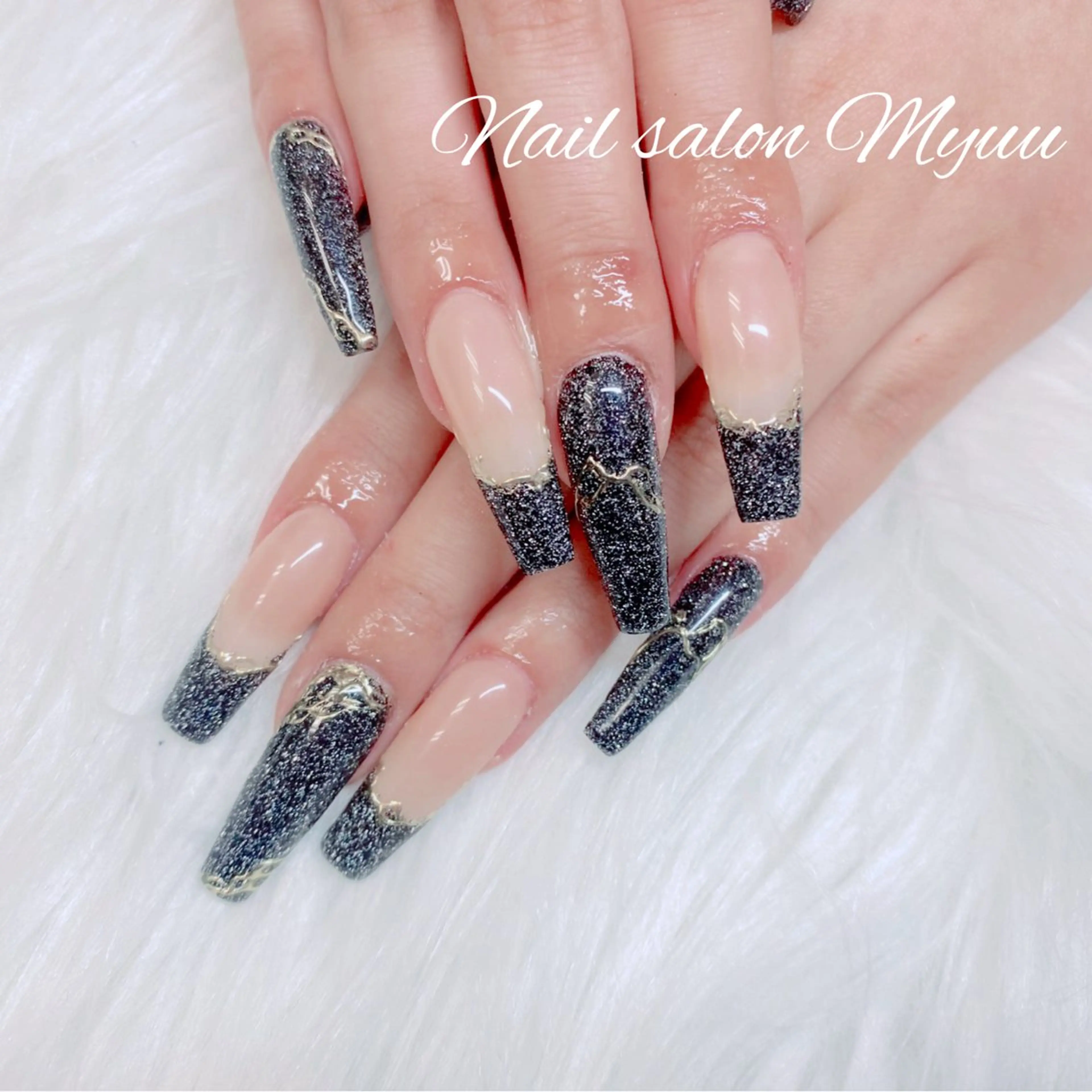 ネイル フラッシュネイル ジェルネイル ロングネイル 持ち込み スカルプネイル ハンドネイル Nailsalon Myuu笠原のネイルデザイン