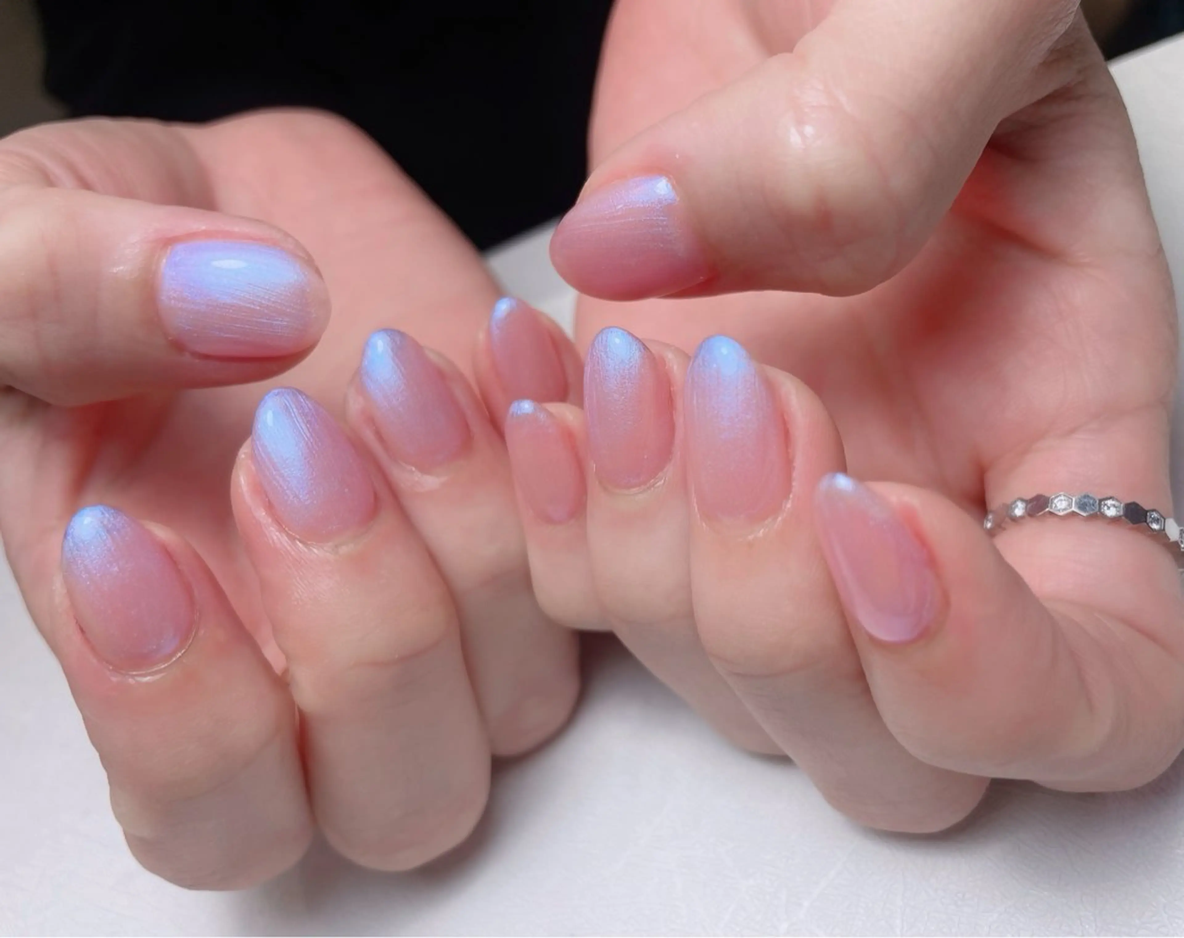 ネイル 長さ出し フットネイル フレンチネイル ジェルネイル ガラスフレンチ 中野駅から2分 MEO NAILのネイルデザイン
