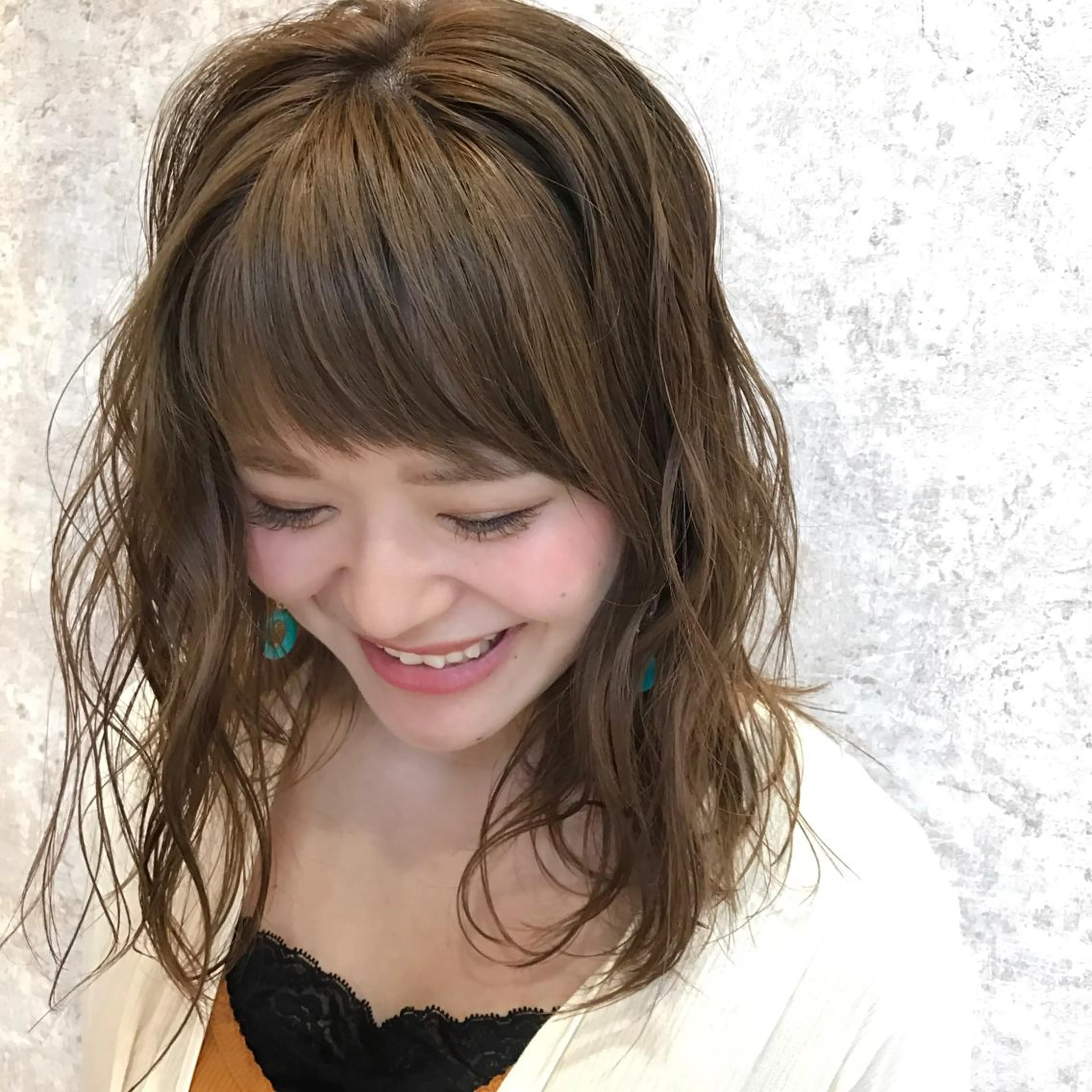 ミディアム カラー ベージュカラー HARUNA/ミセス 大人ショートヘアのヘアスタイル