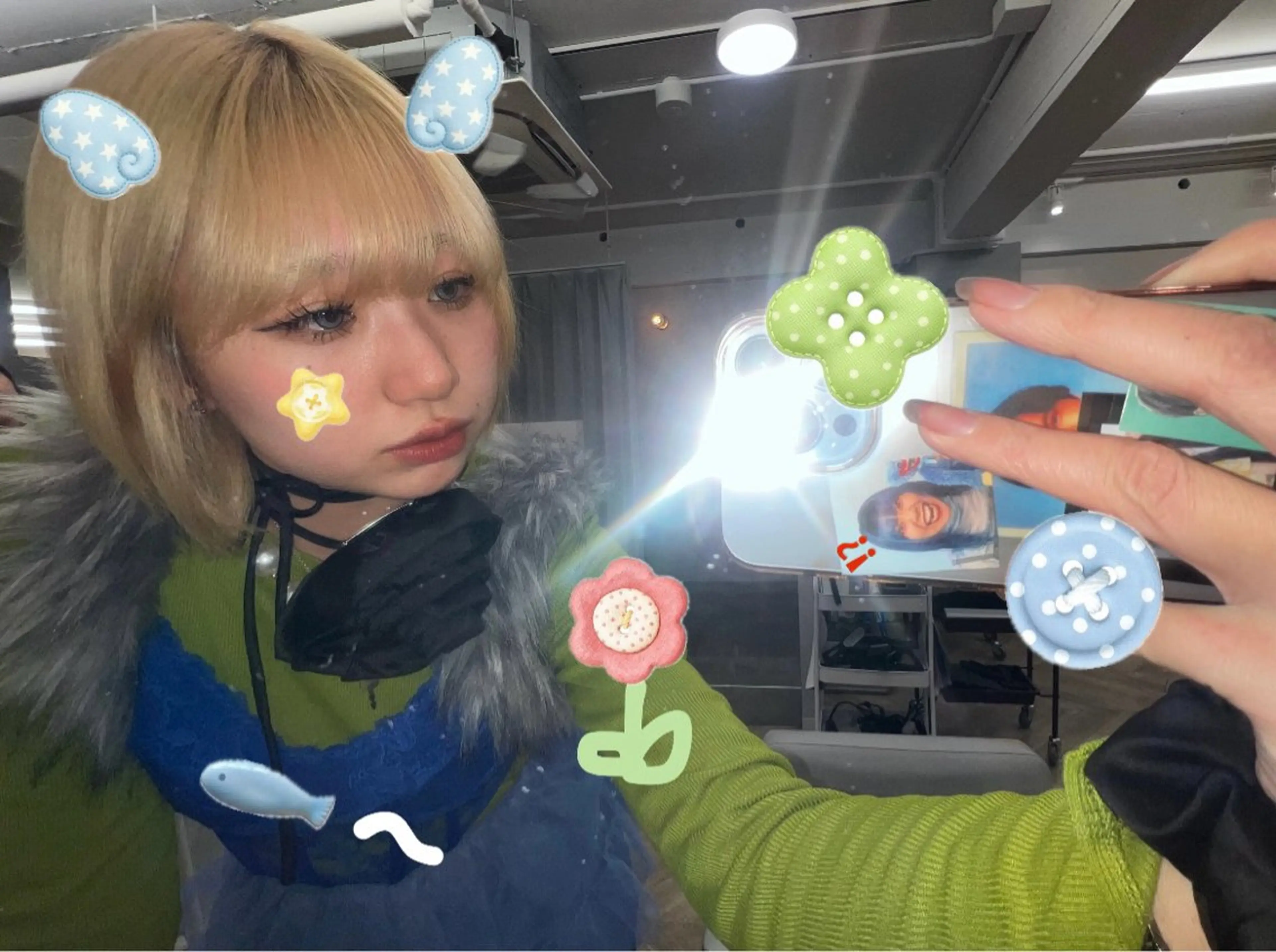 セミロング カラー 岡山ハイトーン・ ルーツカラー/こもものヘアスタイル