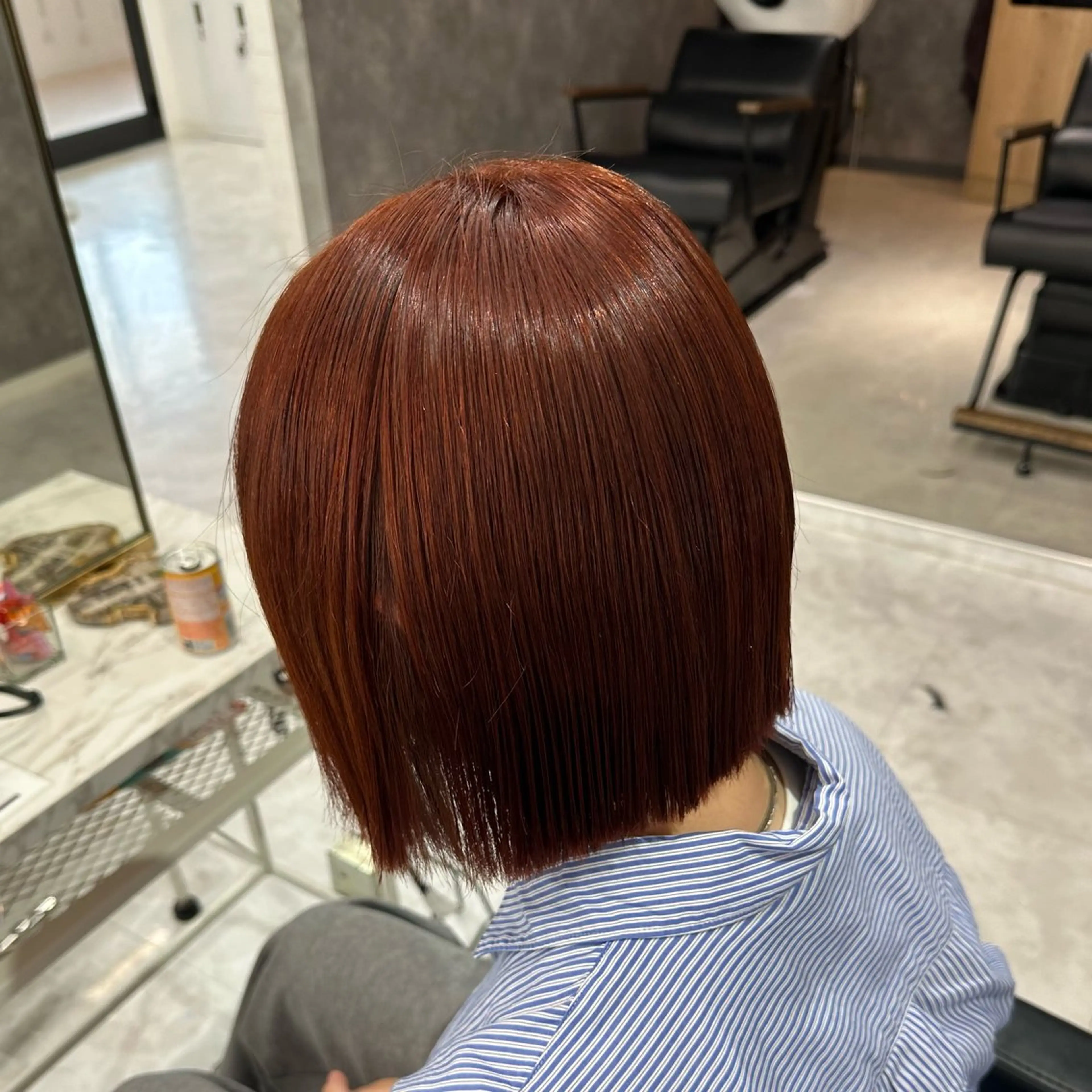 カラー ブラウンカラー ダブルカラー オレンジ オレンジブラウン ヘアカラー トリートメント 💎艶々ハイトーン MOE💍🤍のヘアスタイル