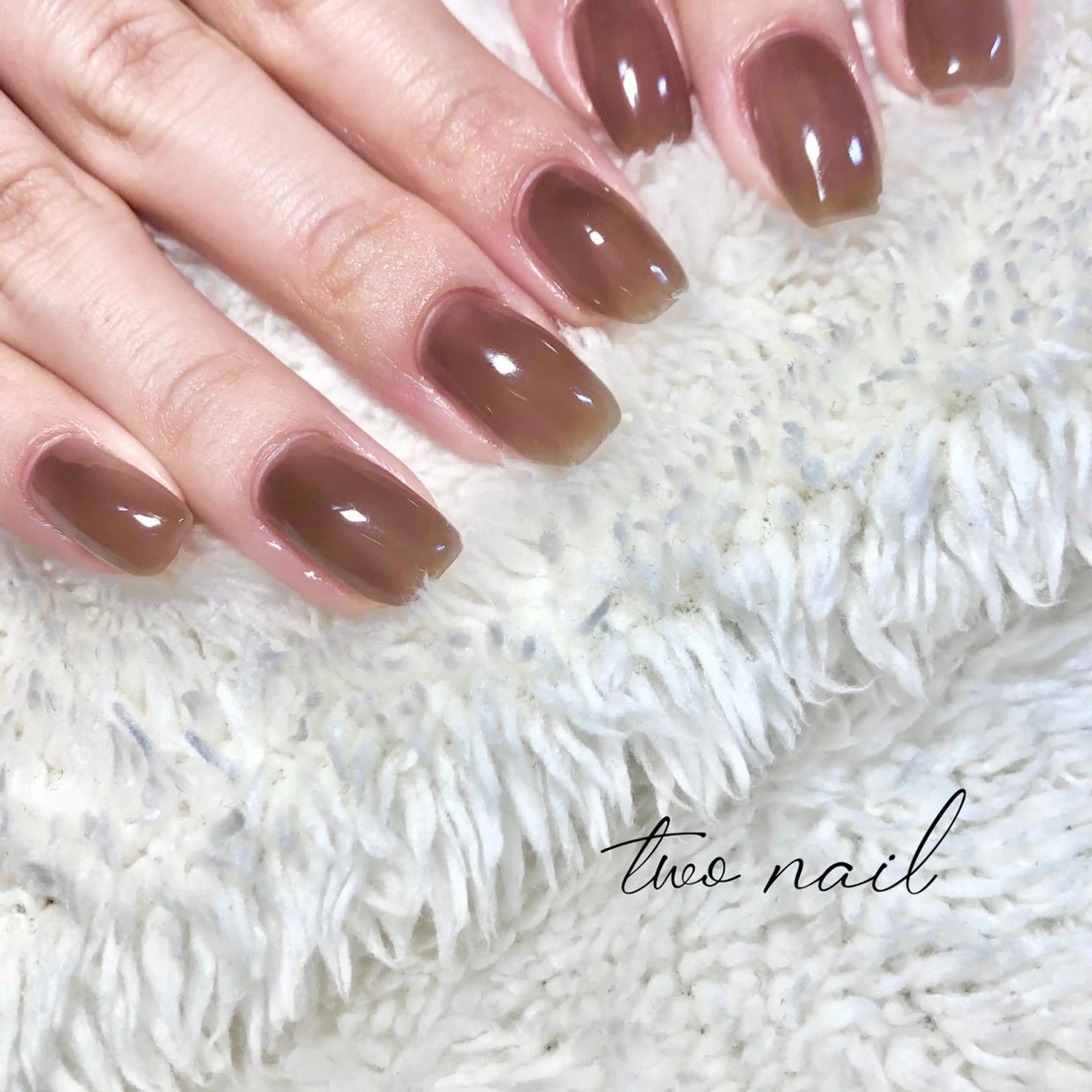 ネイル アートネイル ブラウン フットネイル ハート ニュアンスネイル ハンドネイル two nailのネイルデザイン