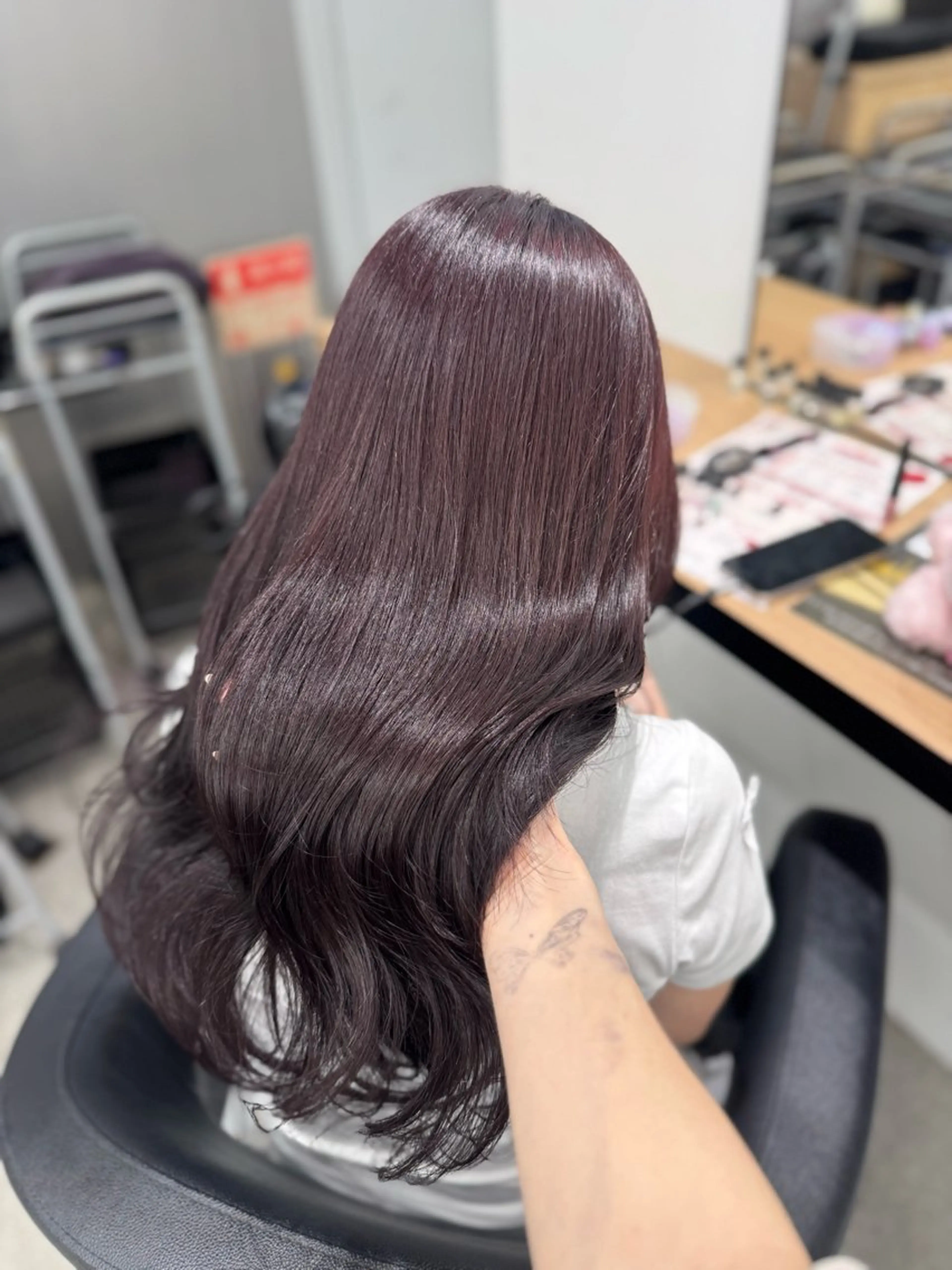 セミロング カラー ヘアアレンジ ヘアカラー トリートメント ヘッドスパ ヘアセット 🤍淡色ピンク&ラベ ンダーYUKI🤍のヘアスタイル