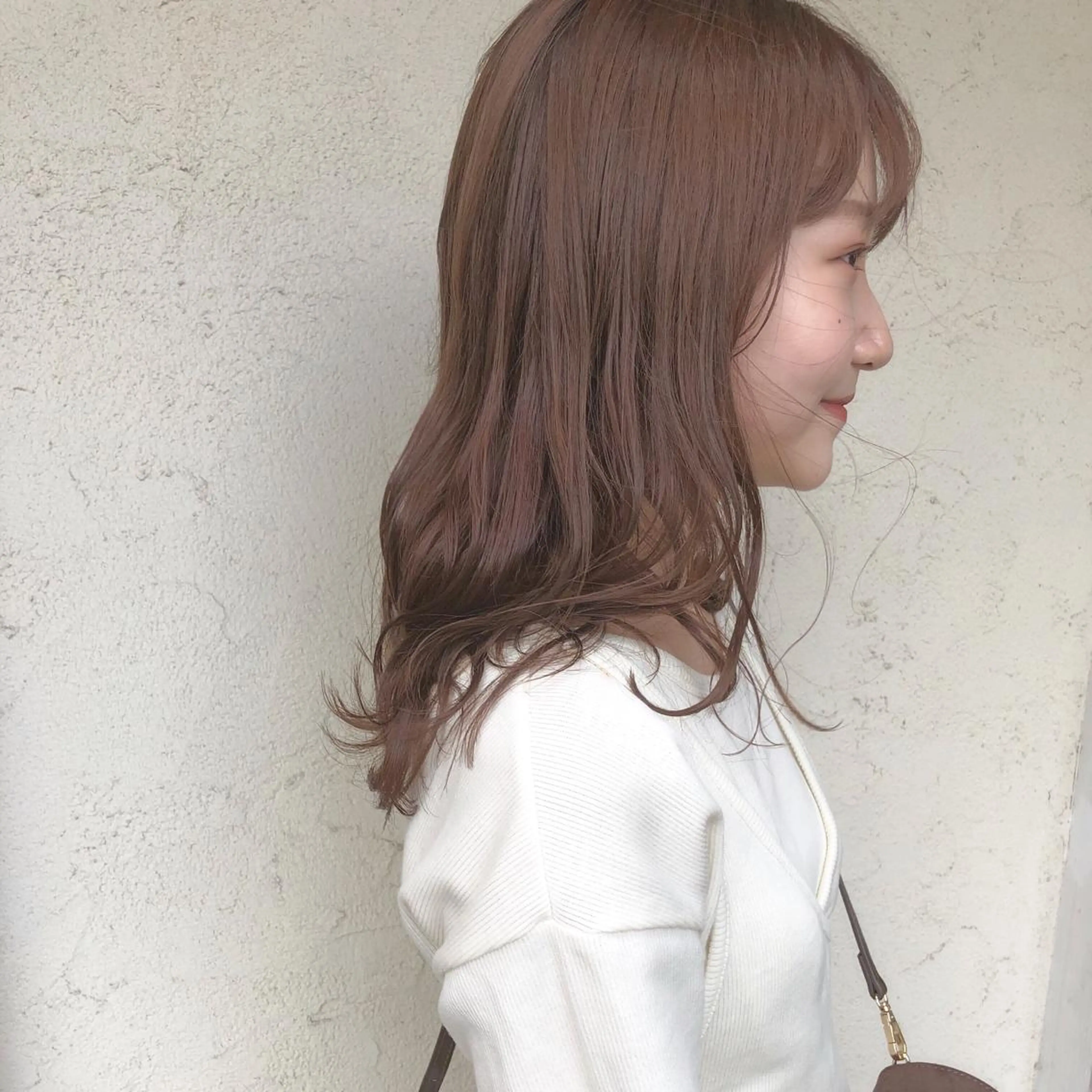 ミディアム カラー アプリコットブラウン ブラウンカラー 艶髪育成サロン 京橋　shinのヘアスタイル