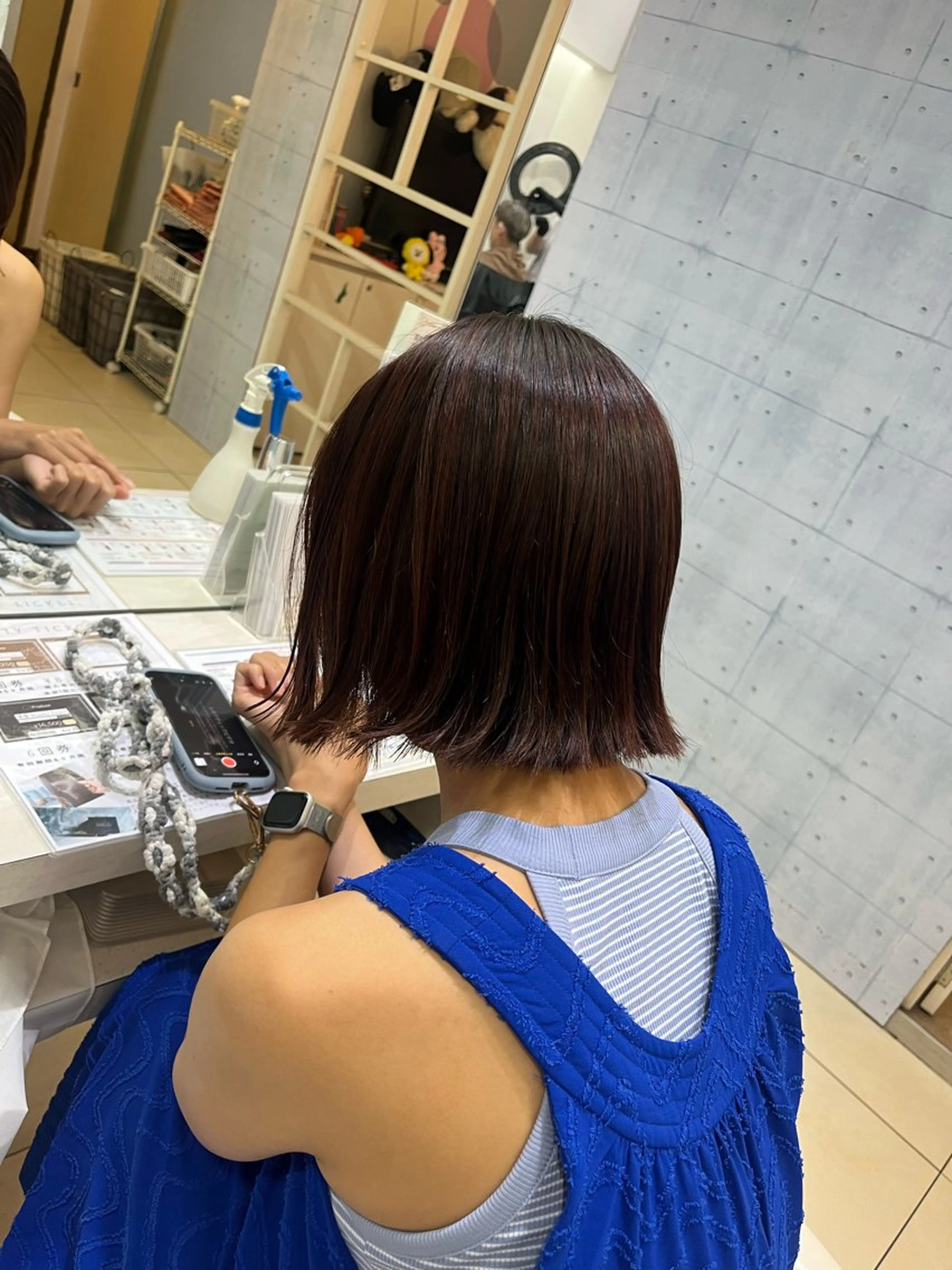 セミロング ヘアカラー トリートメント 【髪質改善カラー】 あむ·. ⟡ 🖤のヘアスタイル