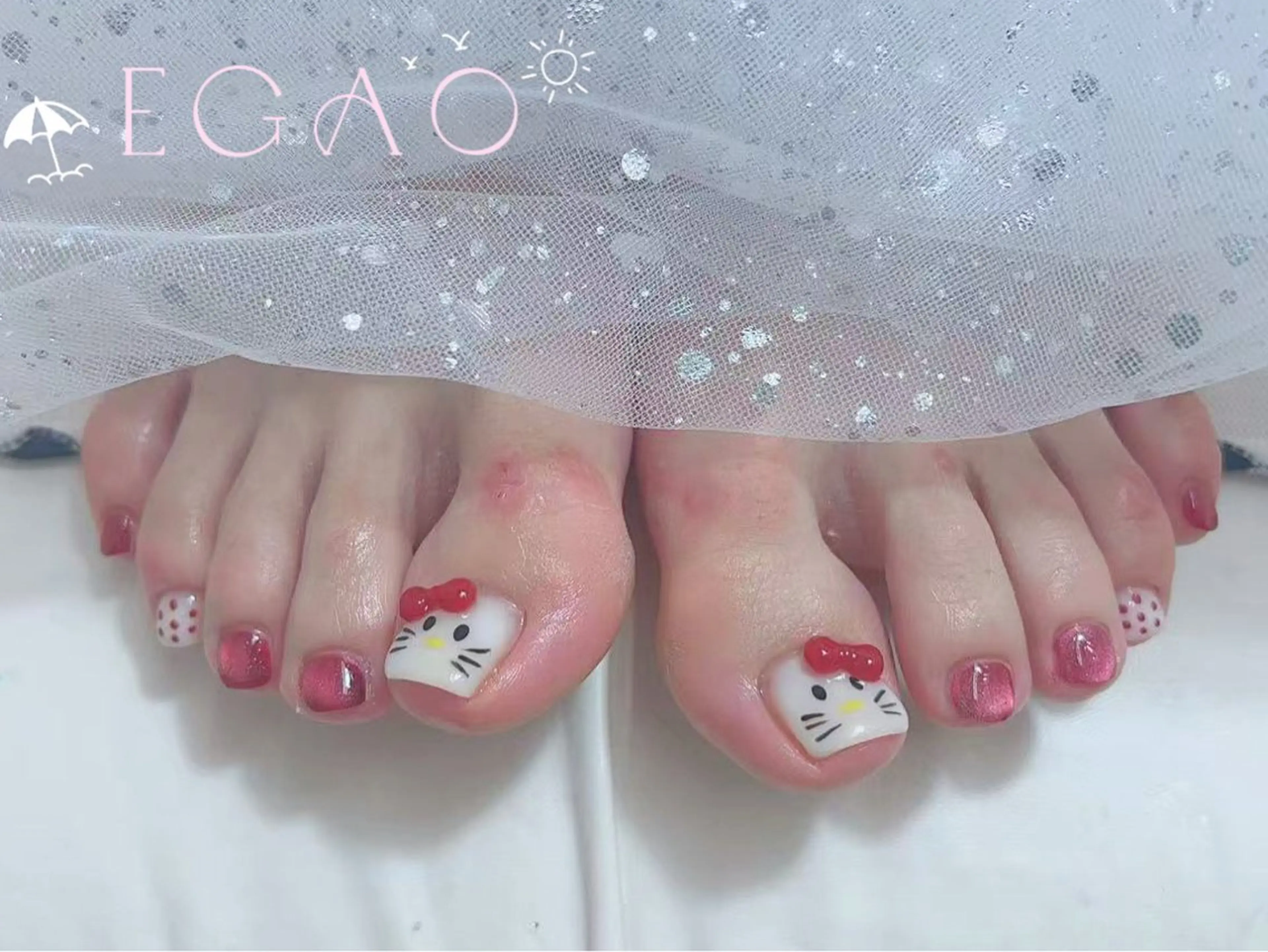 ネイル アートネイル フットネイル フレンチネイル ジェルネイル グラデーション Egao Nail錦糸町店のネイルデザイン