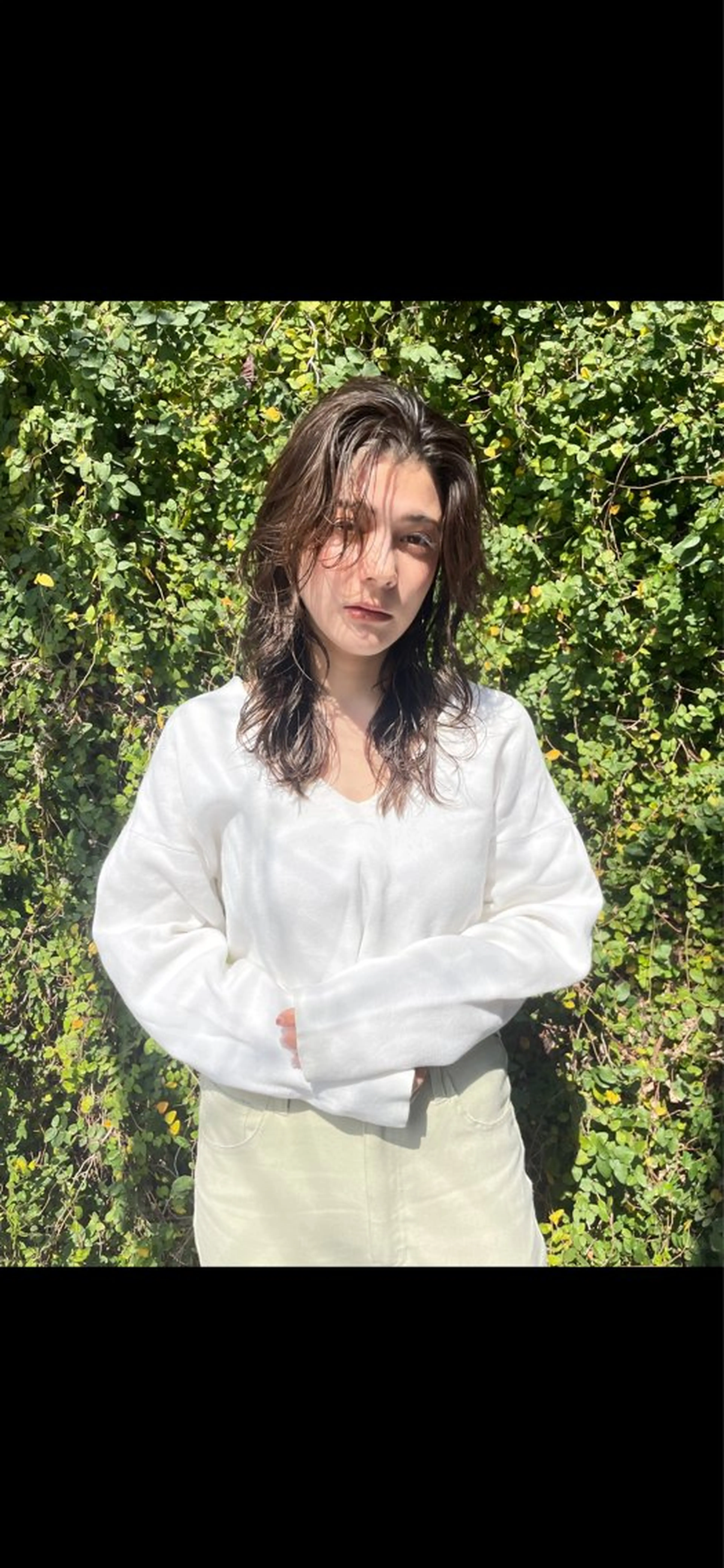 セミロング パーマ セミロングパーマ くびれヘア くびれレイヤー レイヤーカット 外山貴章/パーマ/ 新宿/新宿三丁目のヘアスタイル