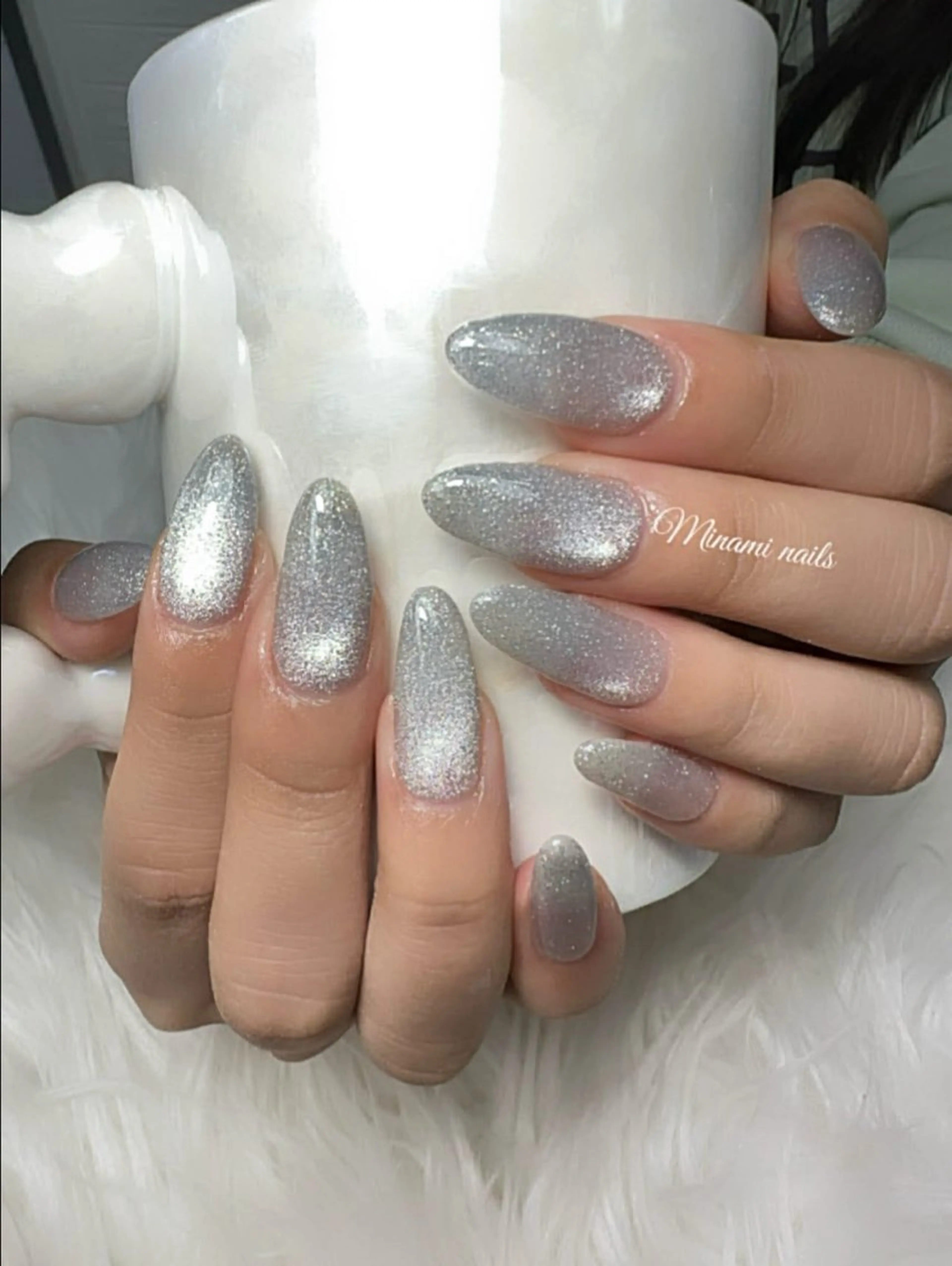 ネイル アートネイル オーロラネイル ガーリー キラキラネイル 韓国ネイル Minami Nailsのネイルデザイン