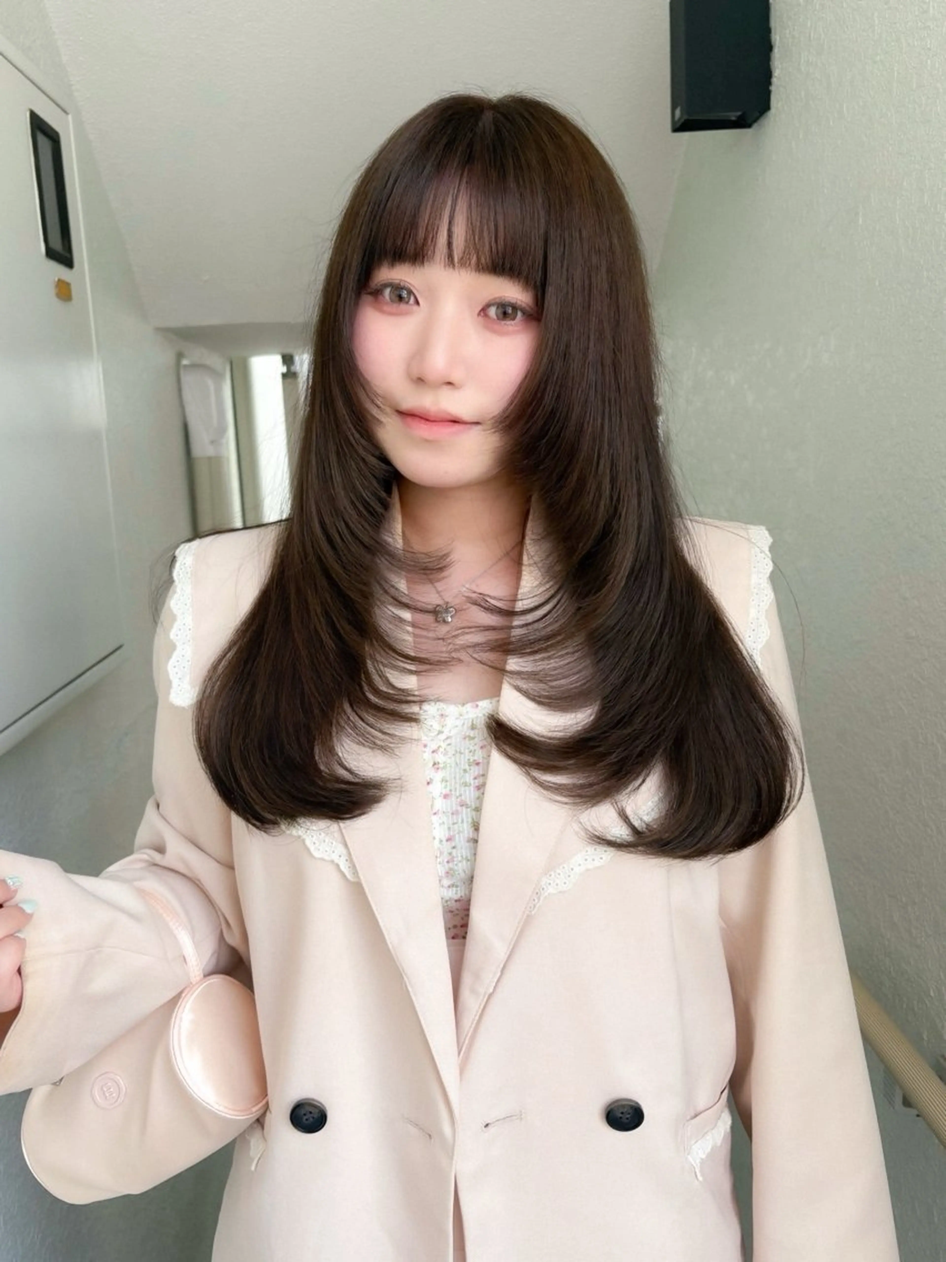 ロング カラー カット ヘアカラー レイヤーカット🍏 透明感カラー/ののかのヘアスタイル