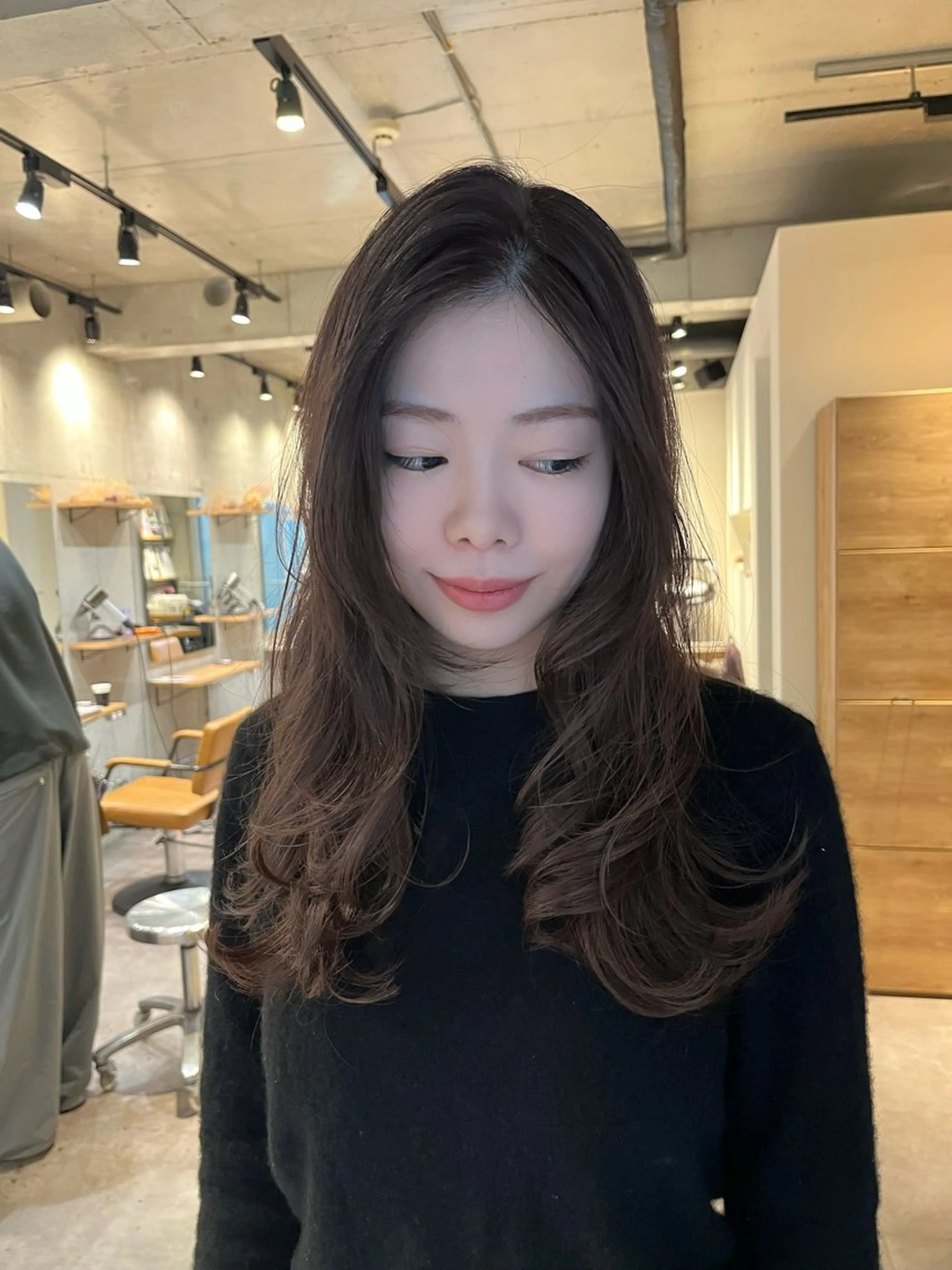 ロング レイヤーカット ヘアカラー davin中目黒 KATOのヘアスタイル