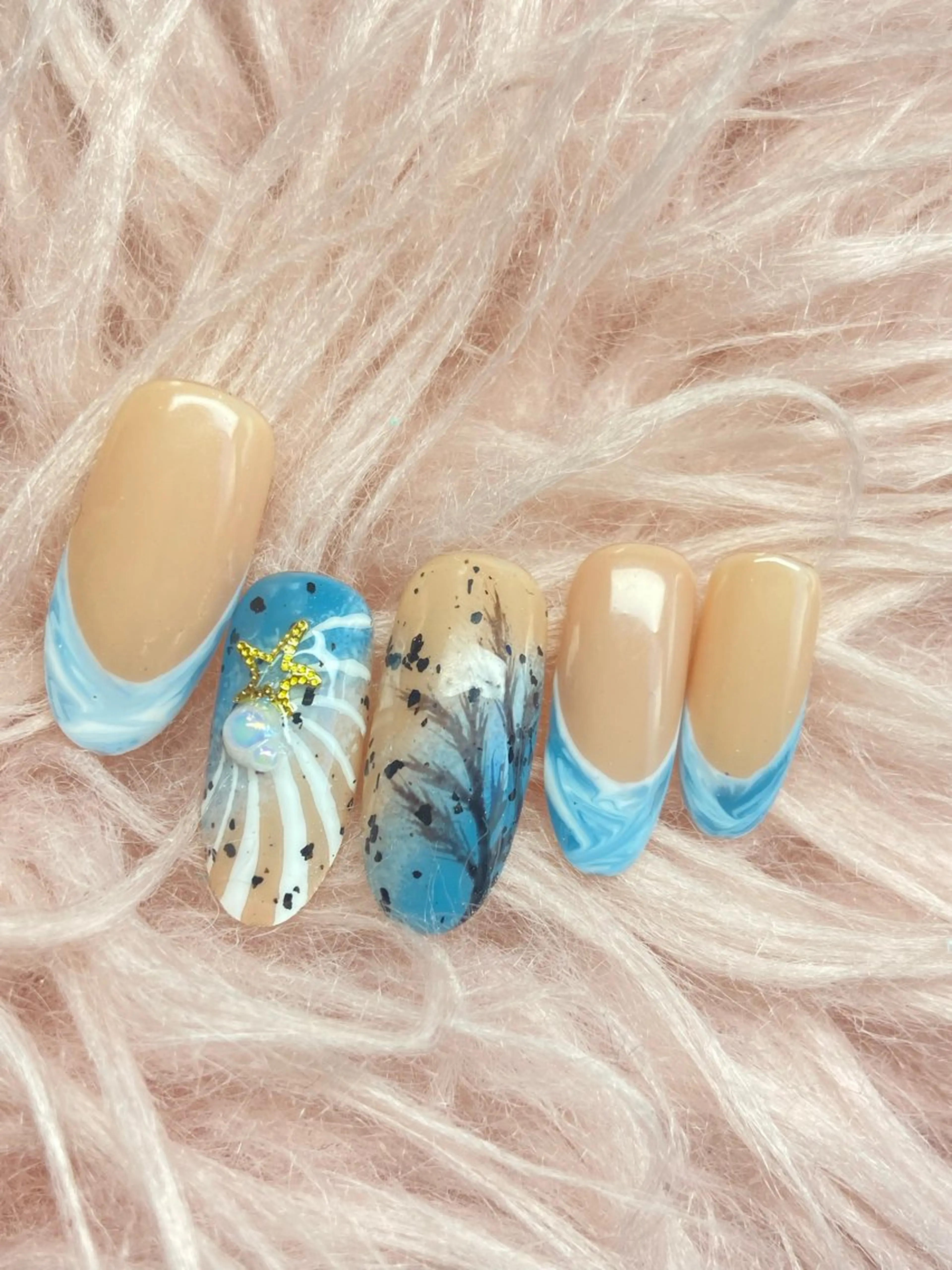 ネイル 夏ネイル ハンドネイル HandSnail 座間自宅ネイルサロンのネイルデザイン