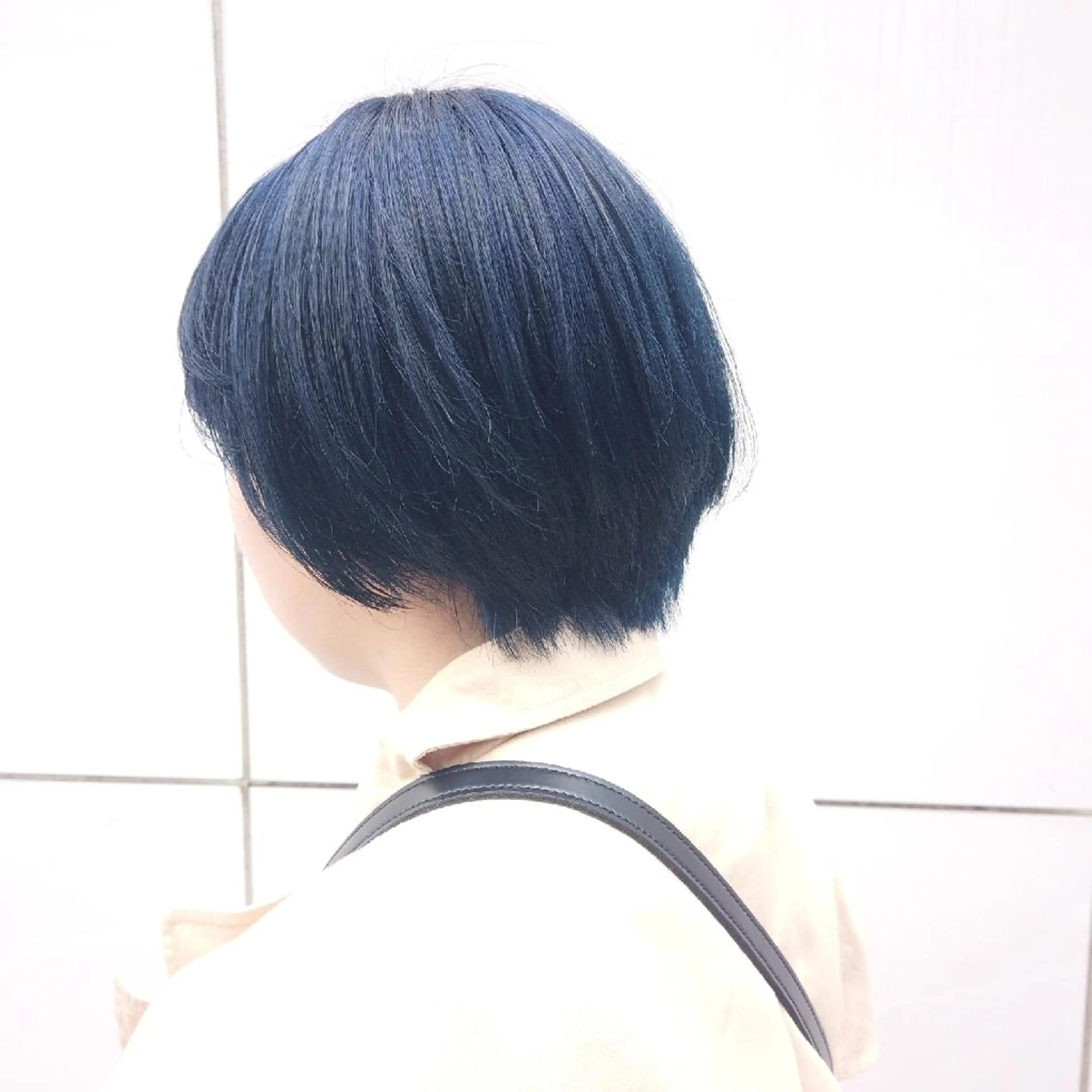 ショート カラー ヘアアレンジ ブルーカラー ネイビーカラー カット ヘアカラー 竹内啓太 ボブのヘアスタイル