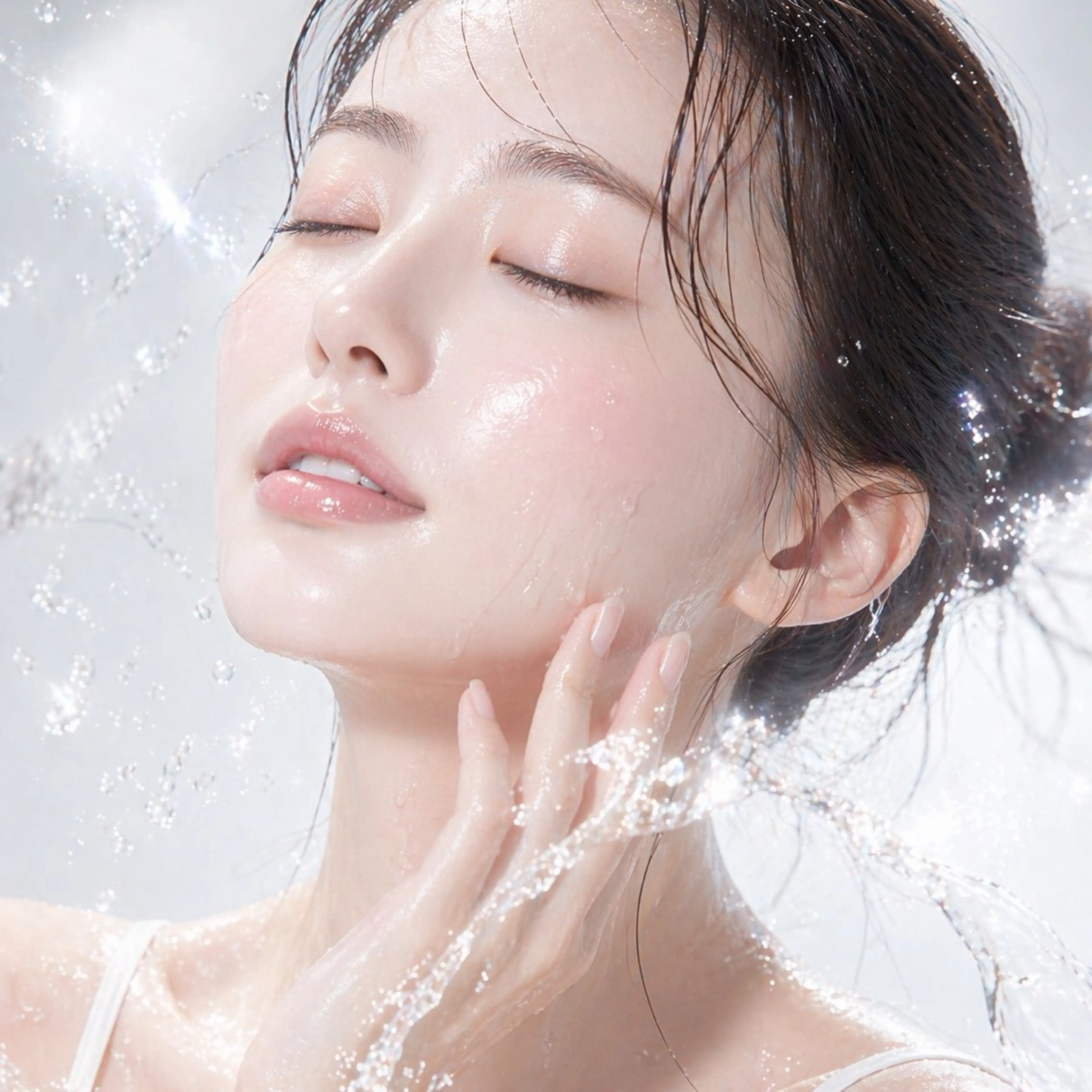 内側から水分溢れる水光肌に💎✨の写真