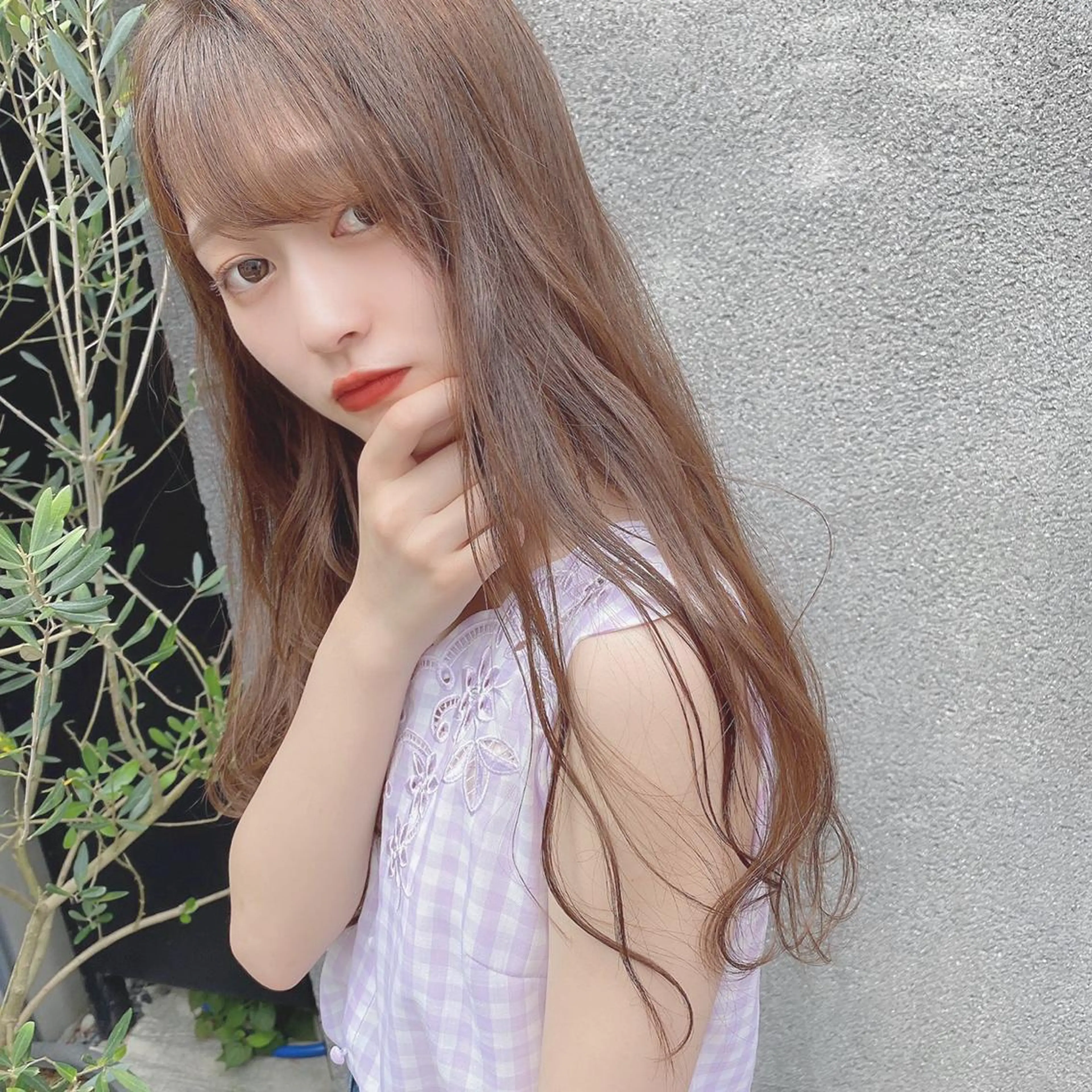 セミロング カラー ヘアアレンジ 外苑前NO.1艶髪 透明感カラーのヘアスタイル