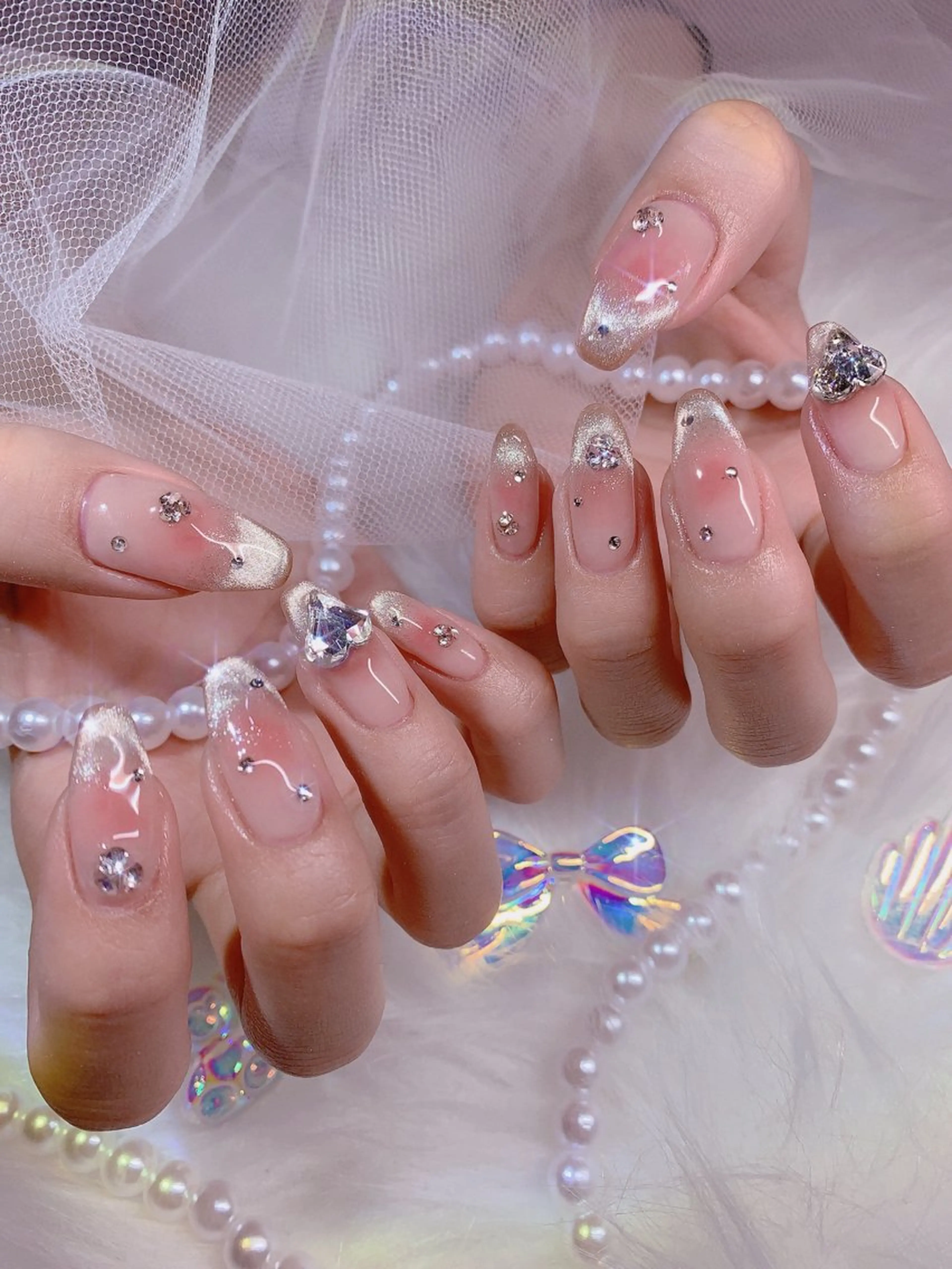 ネイル アートネイル チークネイル フレンチネイル キラキラネイル 韓国ネイル 3Dアートネイル💗 都築レナのネイルデザイン