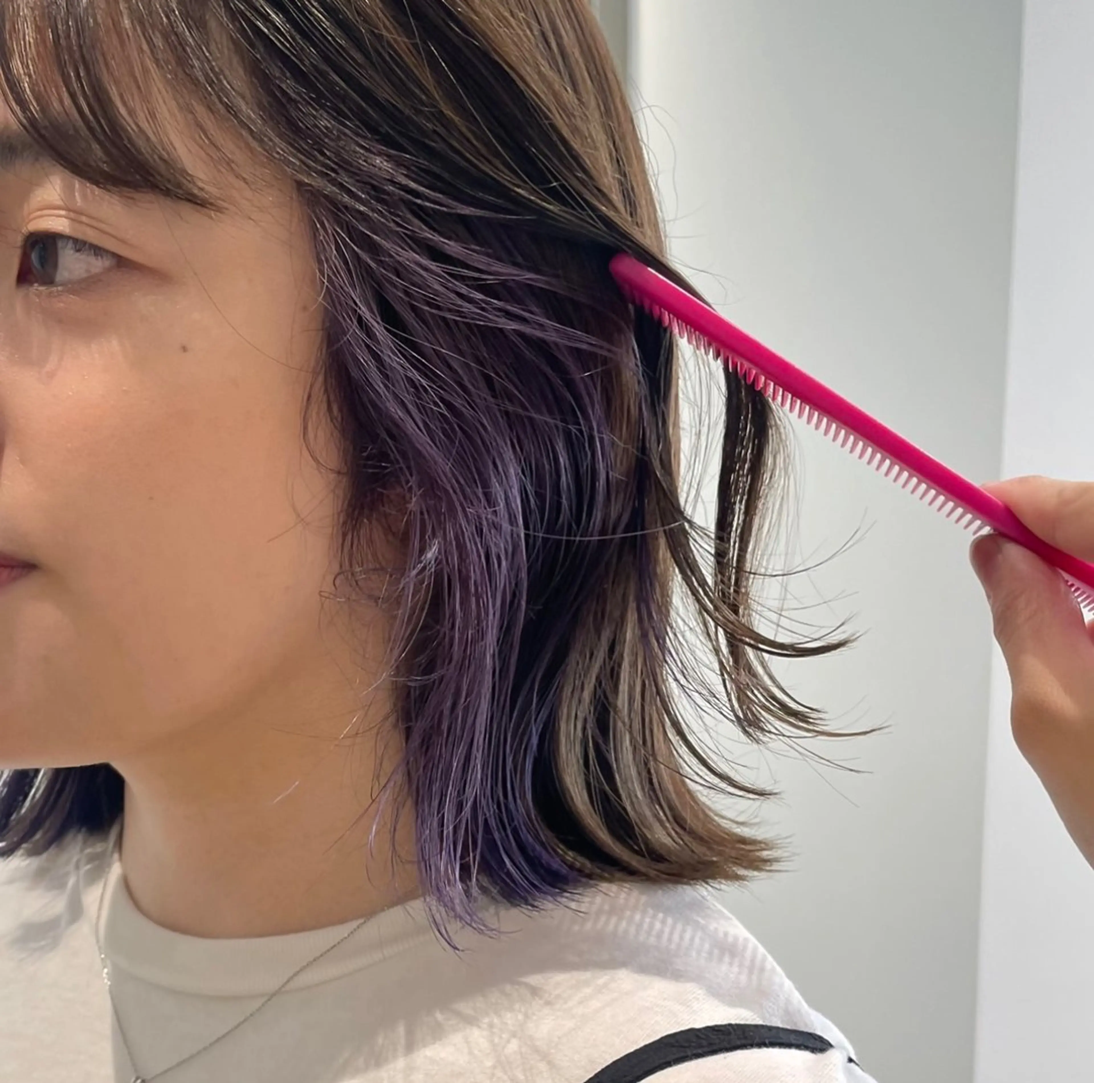 ミディアム カラー ベージュカラー ブリーチ ラベンダーカラー カット ヘアカラー ベージュ🤎透明感 カラー🤎anriのヘアスタイル