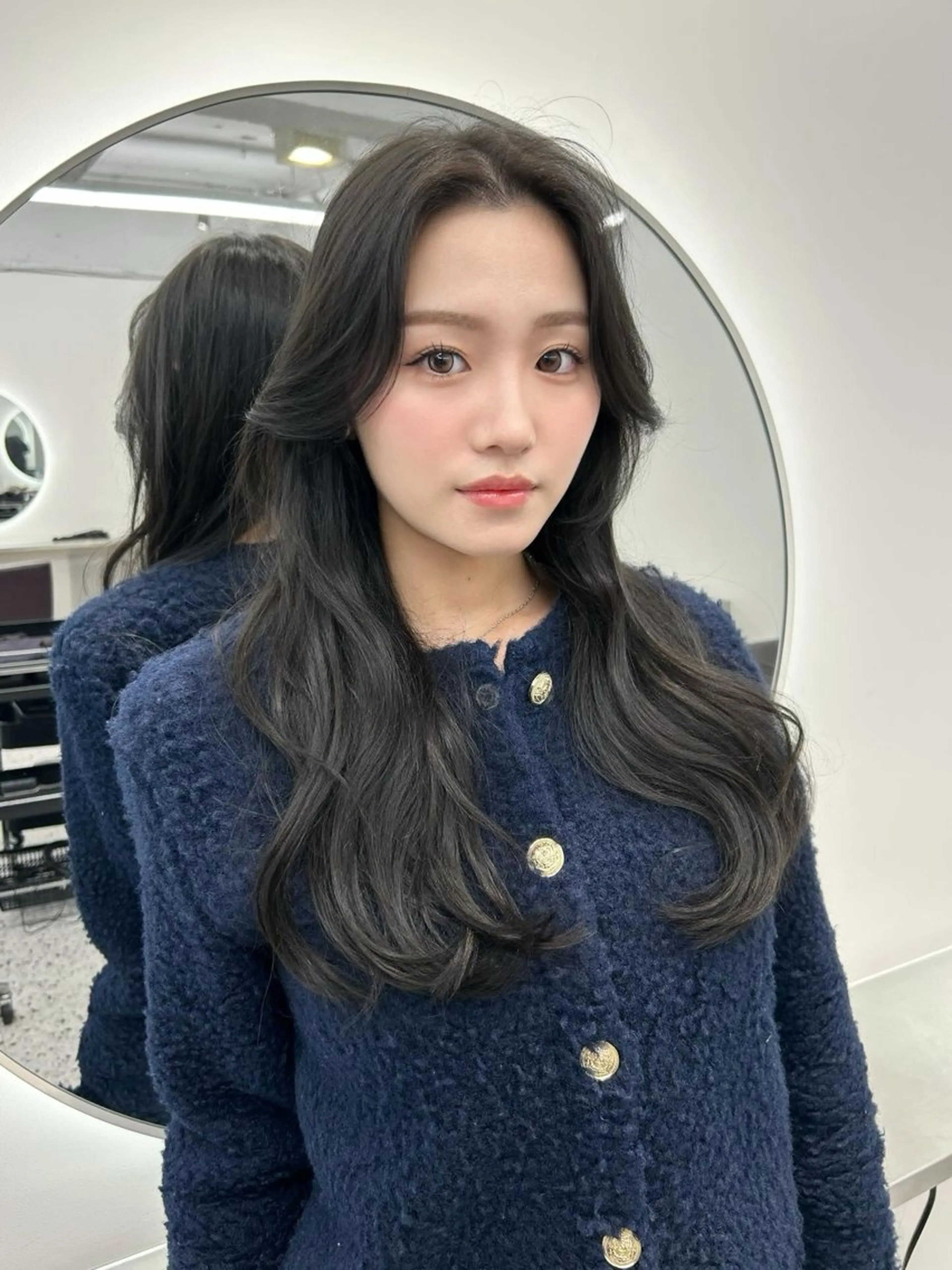 ロング カラー 顔周りカット カット ヘアカラー トリートメント ❄️暗髪/透明感❄️ /reyのヘアスタイル