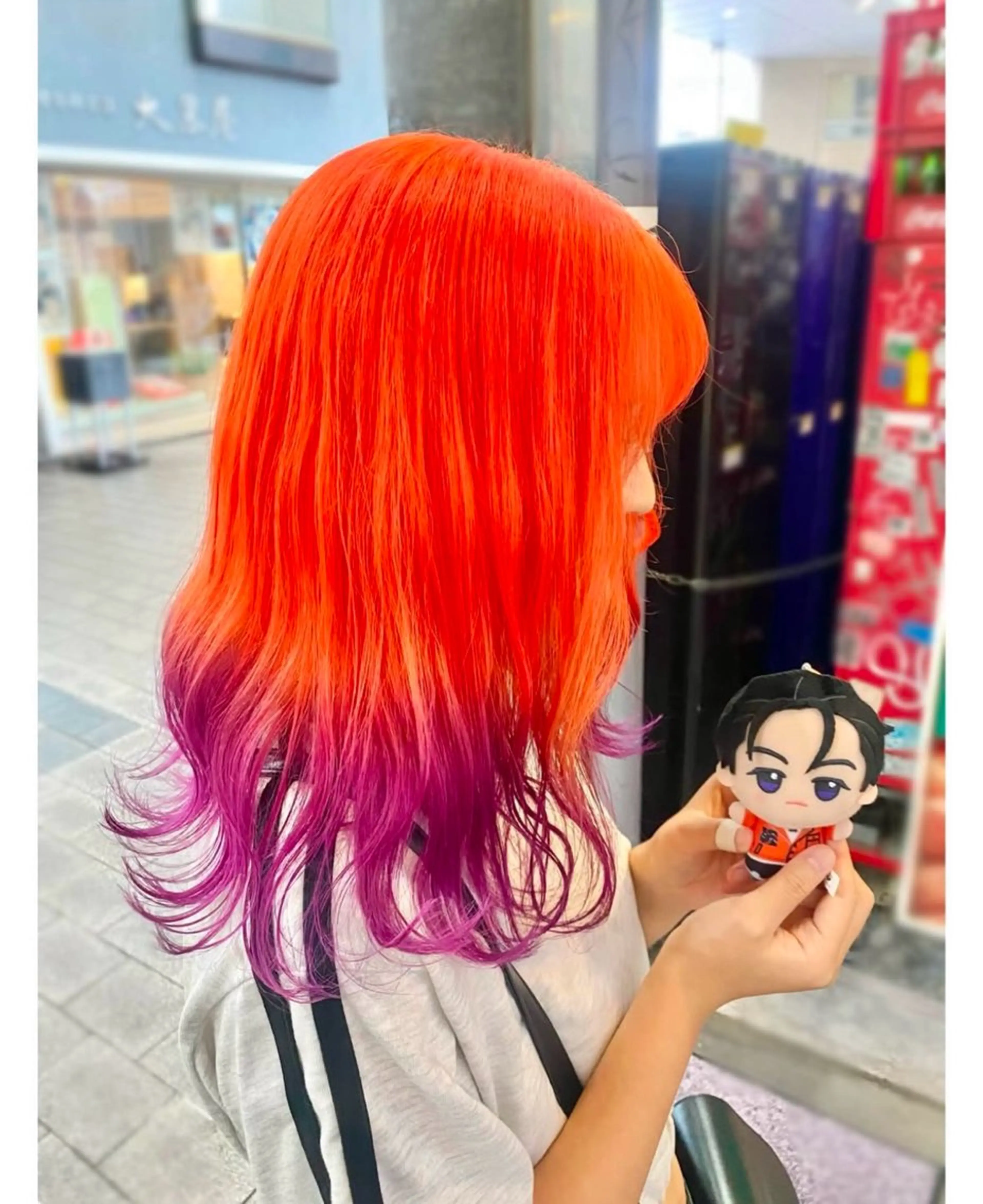 ミディアム カラー オレンジ パープルカラー ヘアカラー GARU-ガル-所属・TSUNO🦖 派手髪/オタク美容師のヘアスタイル