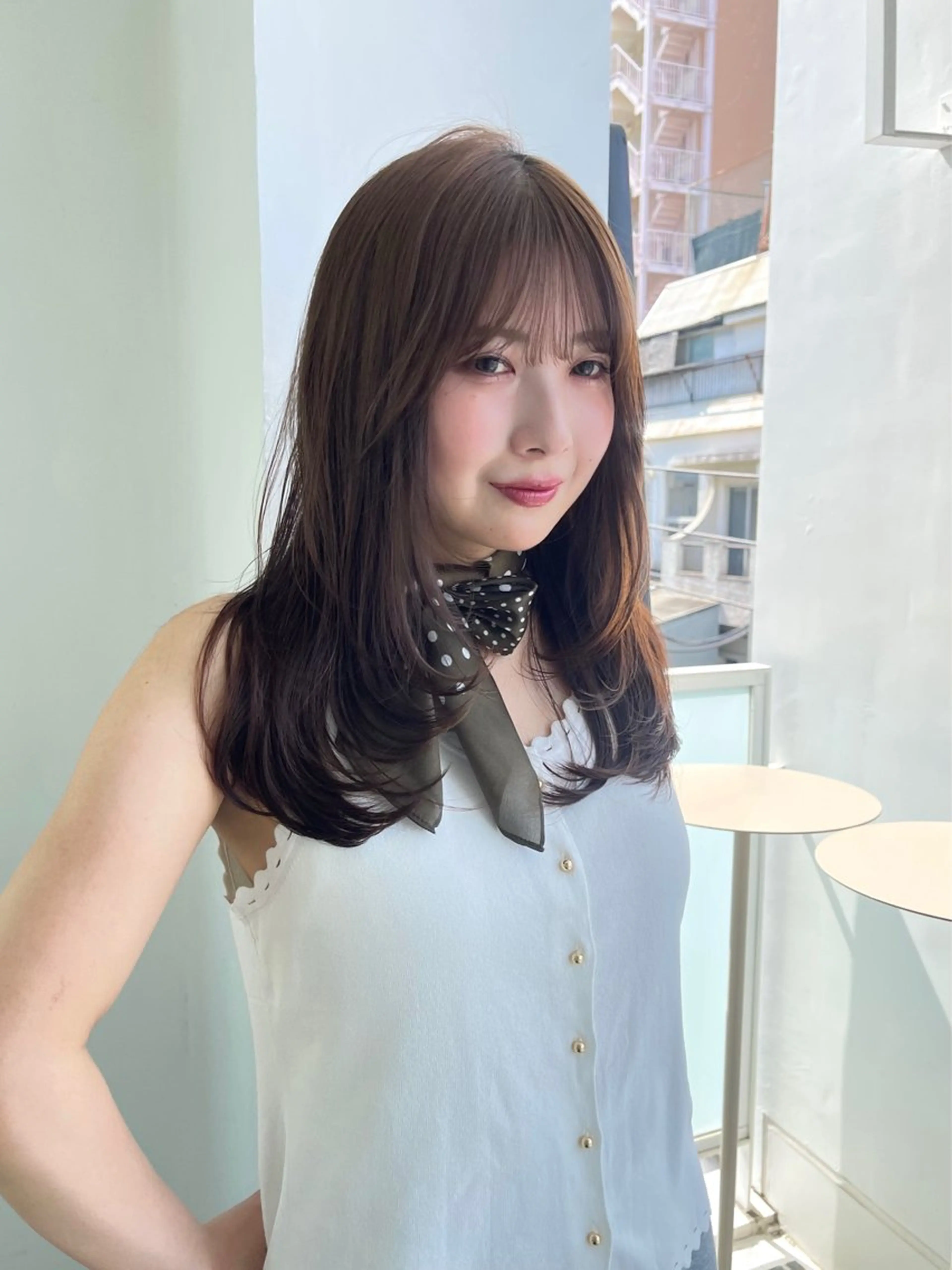 ロング カラー ベージュカラー 透明感カラー ヘアカラー トリートメント 愛莉/ラベンダー/ ベージュ/ブラウンのヘアスタイル