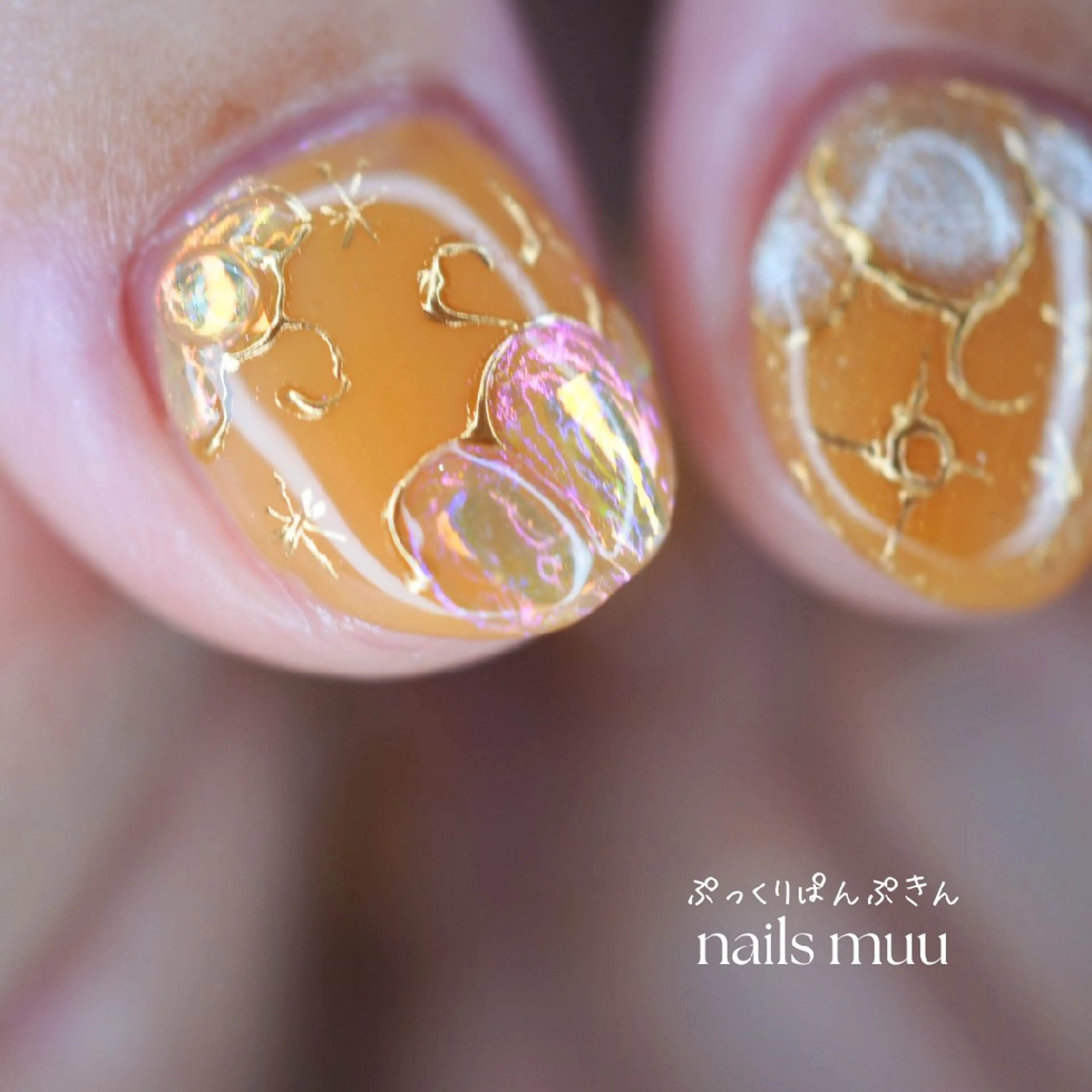 ネイル 氷ネイル・うるうるネイル キラキラネイル ぷっくりネイル nails muu まゆのネイルデザイン