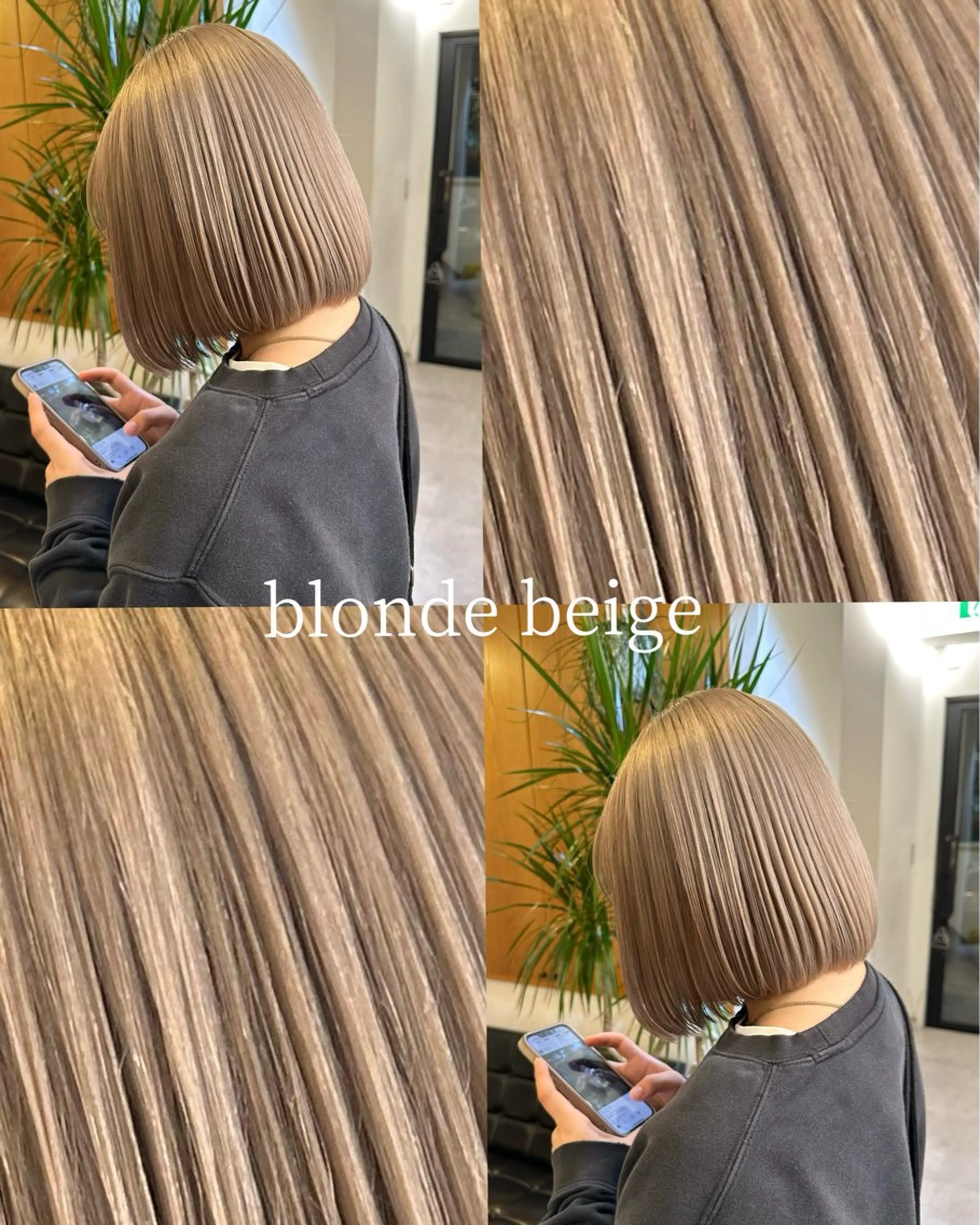 ショート カラー ベージュカラー ブロンド ブロンドベージュ カット ヘアカラー トリートメント 似合わせボブ/ ハイトーン/すずきのヘアスタイル