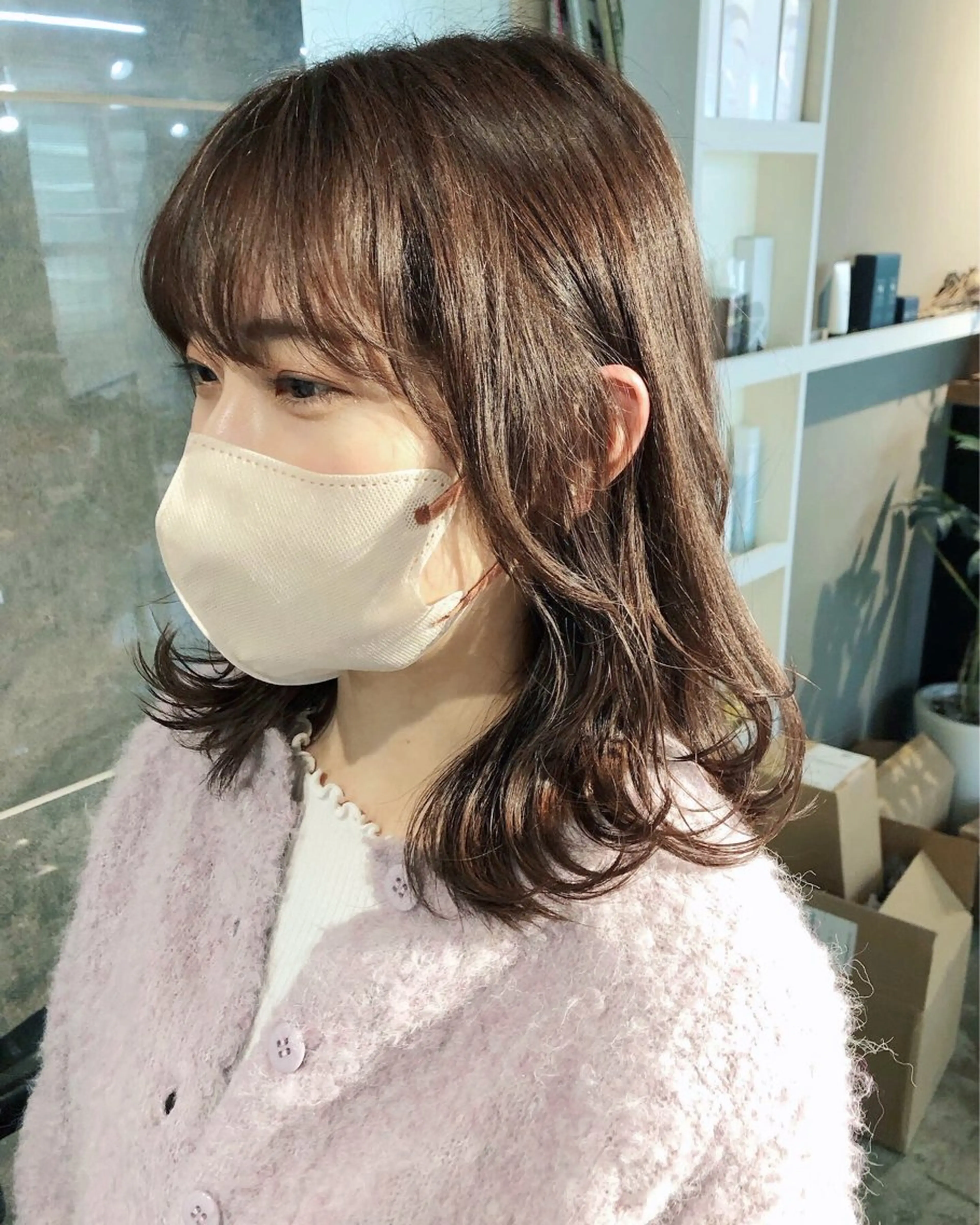 セミロング カラー ヘアアレンジ ブラウンカラー オレンジ カット ヘアカラー トリートメント メンズ特化✂️栗原 侑也のヘアスタイル