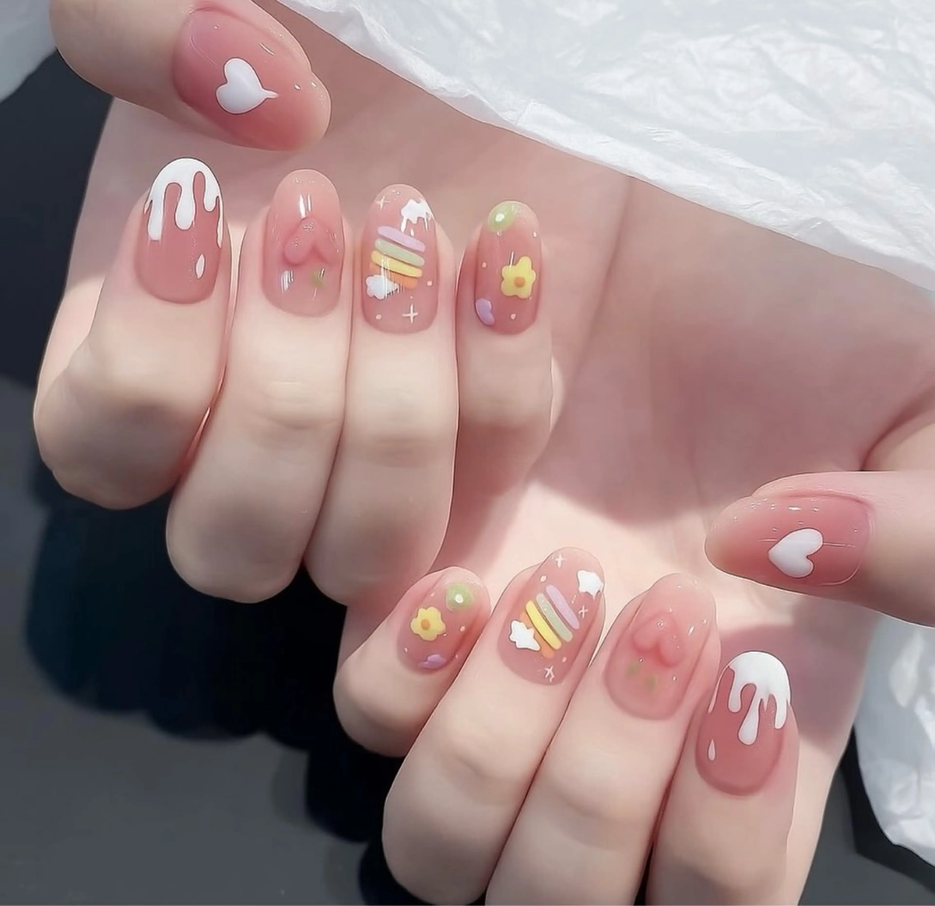 ネイル 韓国ネイル 持ち込み ニュアンスネイル ネイルチップ ハンドネイル TABI ANA.CHUOのネイルデザイン