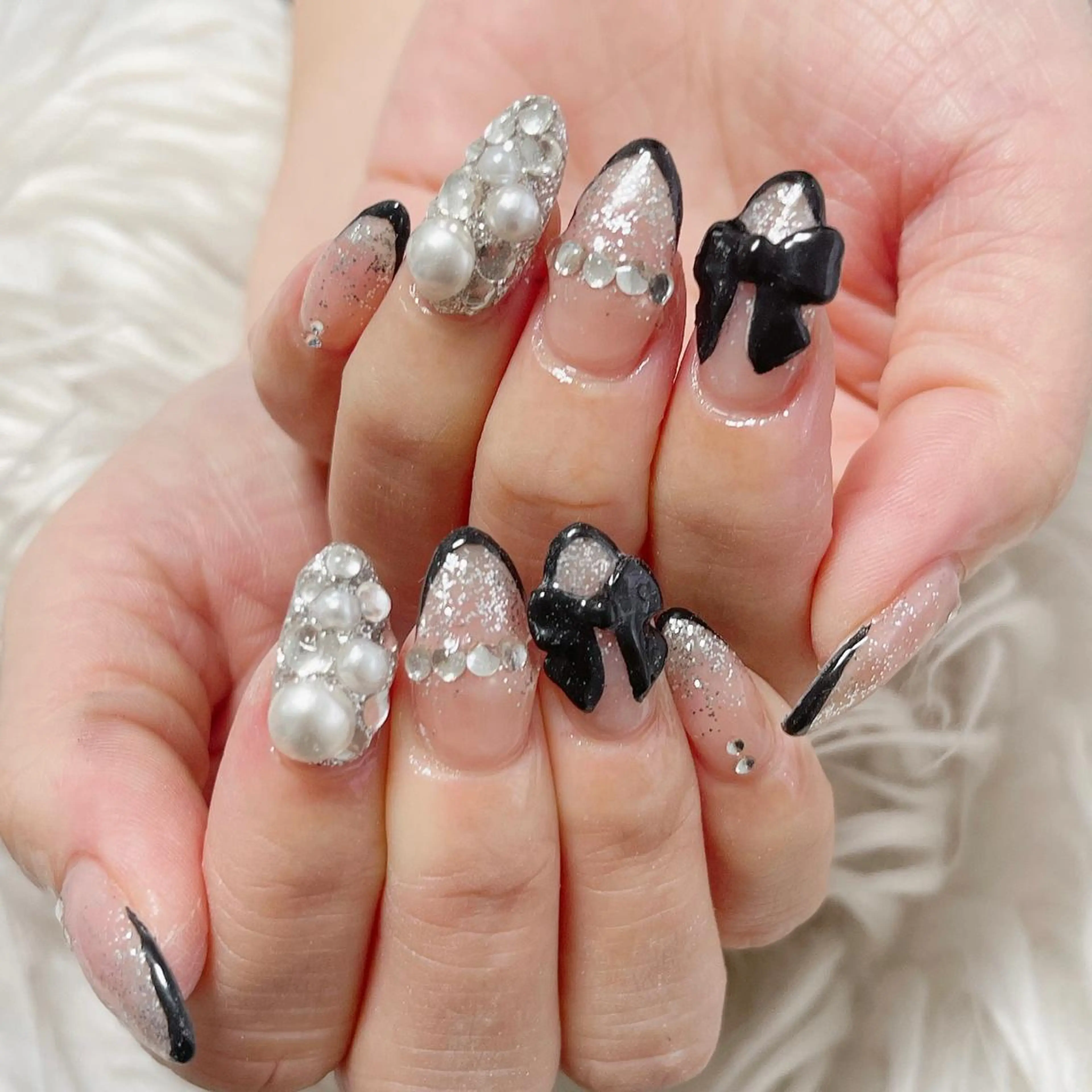 ネイル リボン ハンドネイル 松田 由真のネイルデザイン