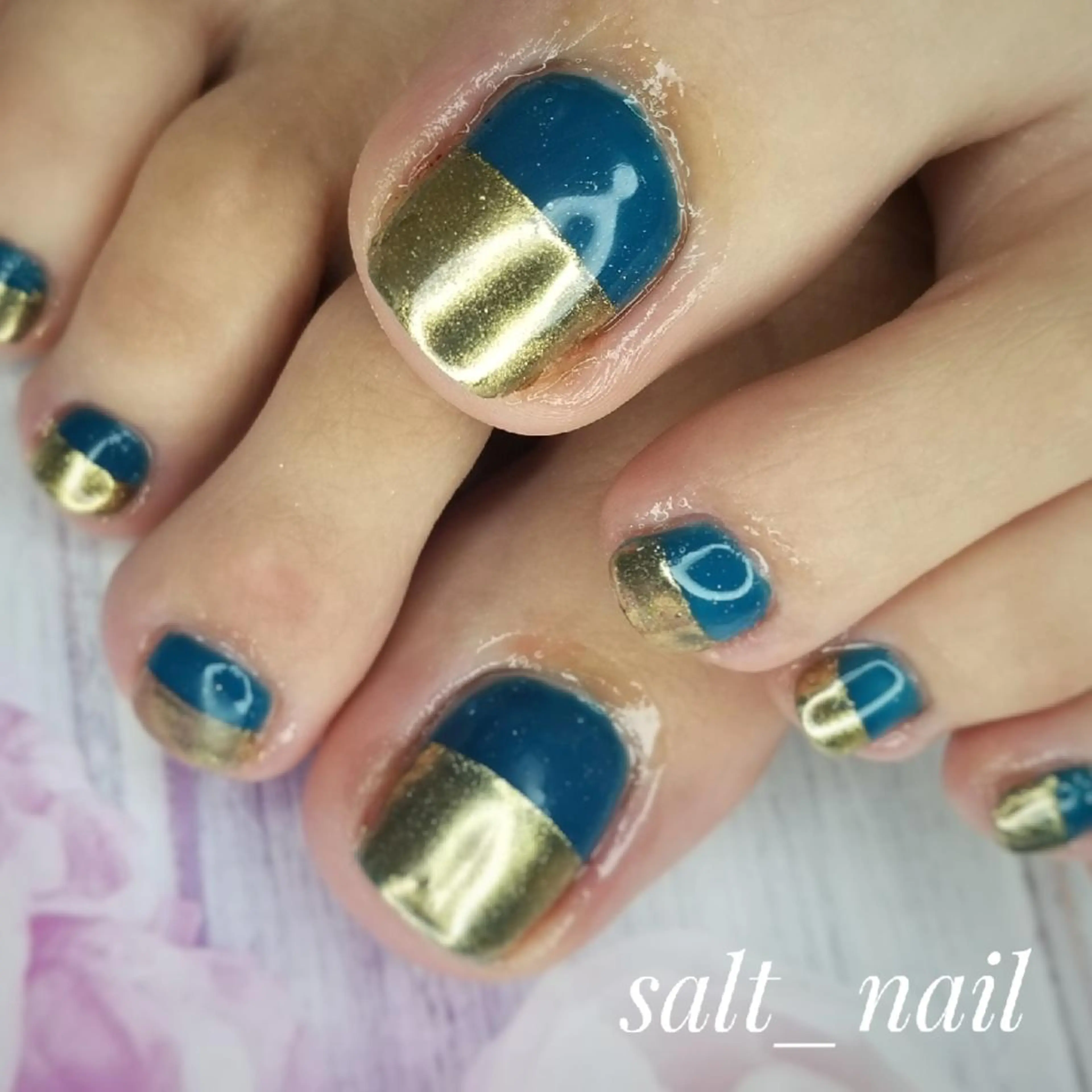 ネイル フレンチネイル ミラーネイル 個人サロン saltnailのネイルデザイン
