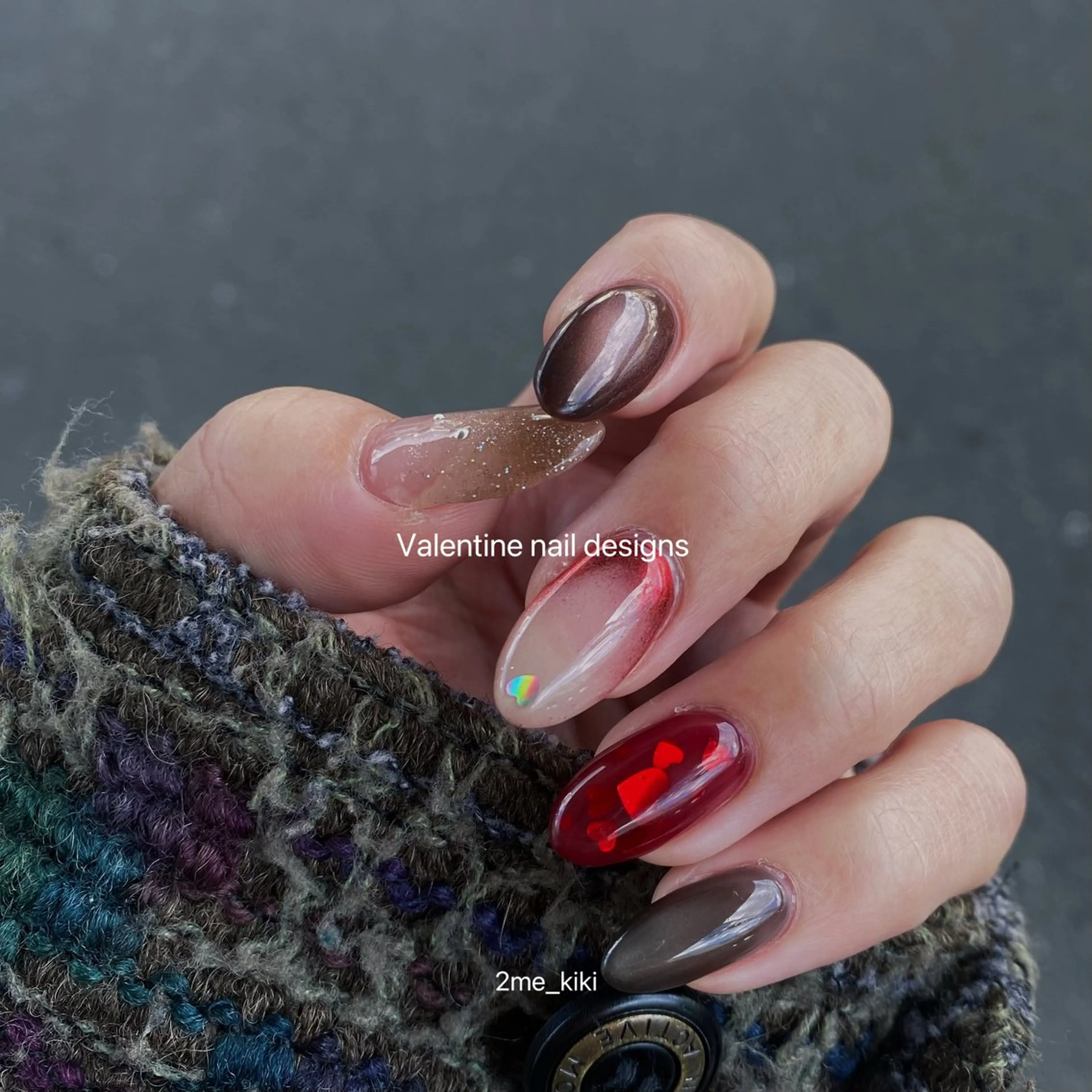 ネイル バレンタイン ハンドネイル ハンドケア 大人かわいいネイル♡ Kikiのネイルデザイン