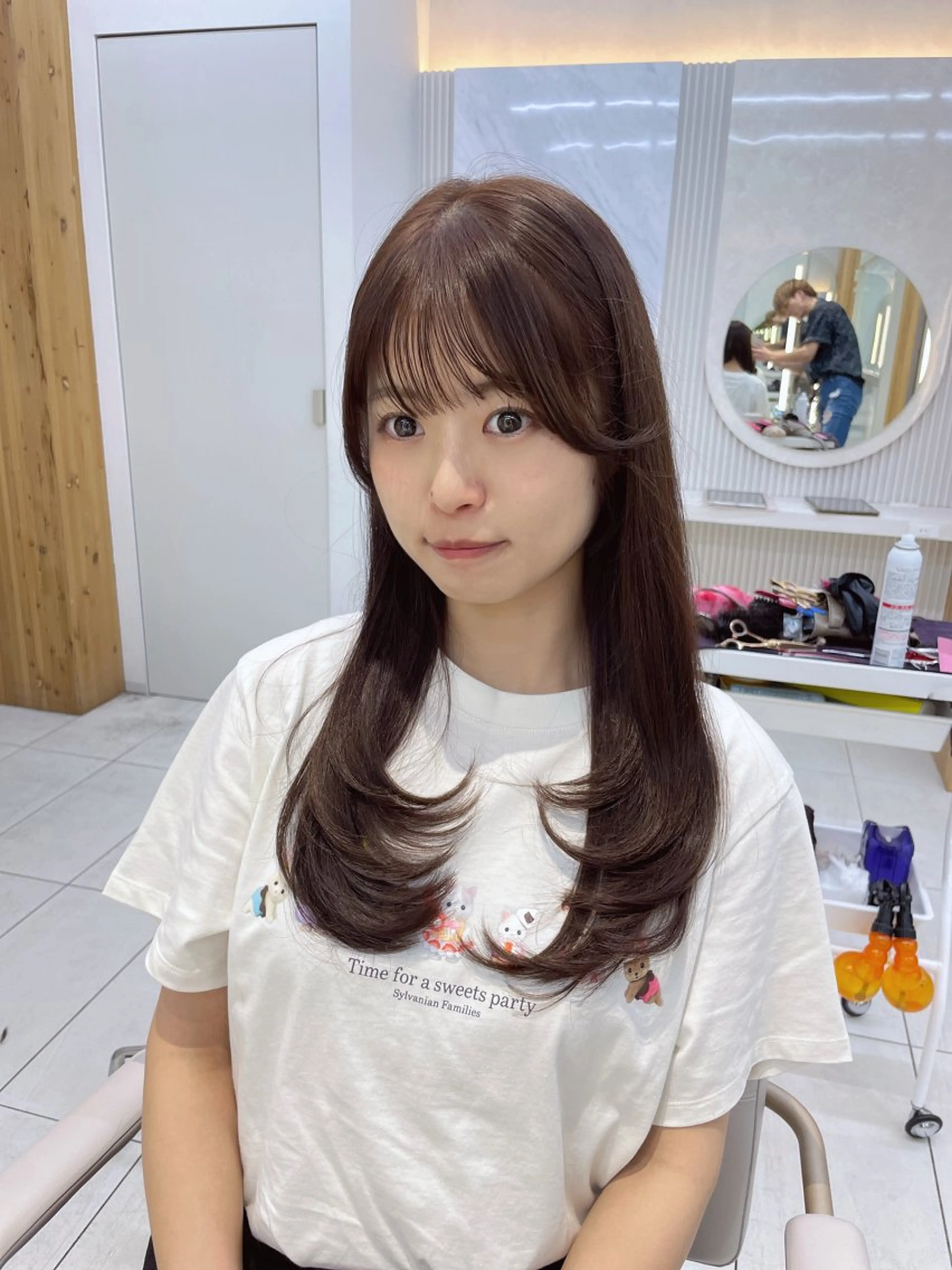 セミロング レイヤー/顔周り /韓国ヘア/TAKUのヘアスタイル