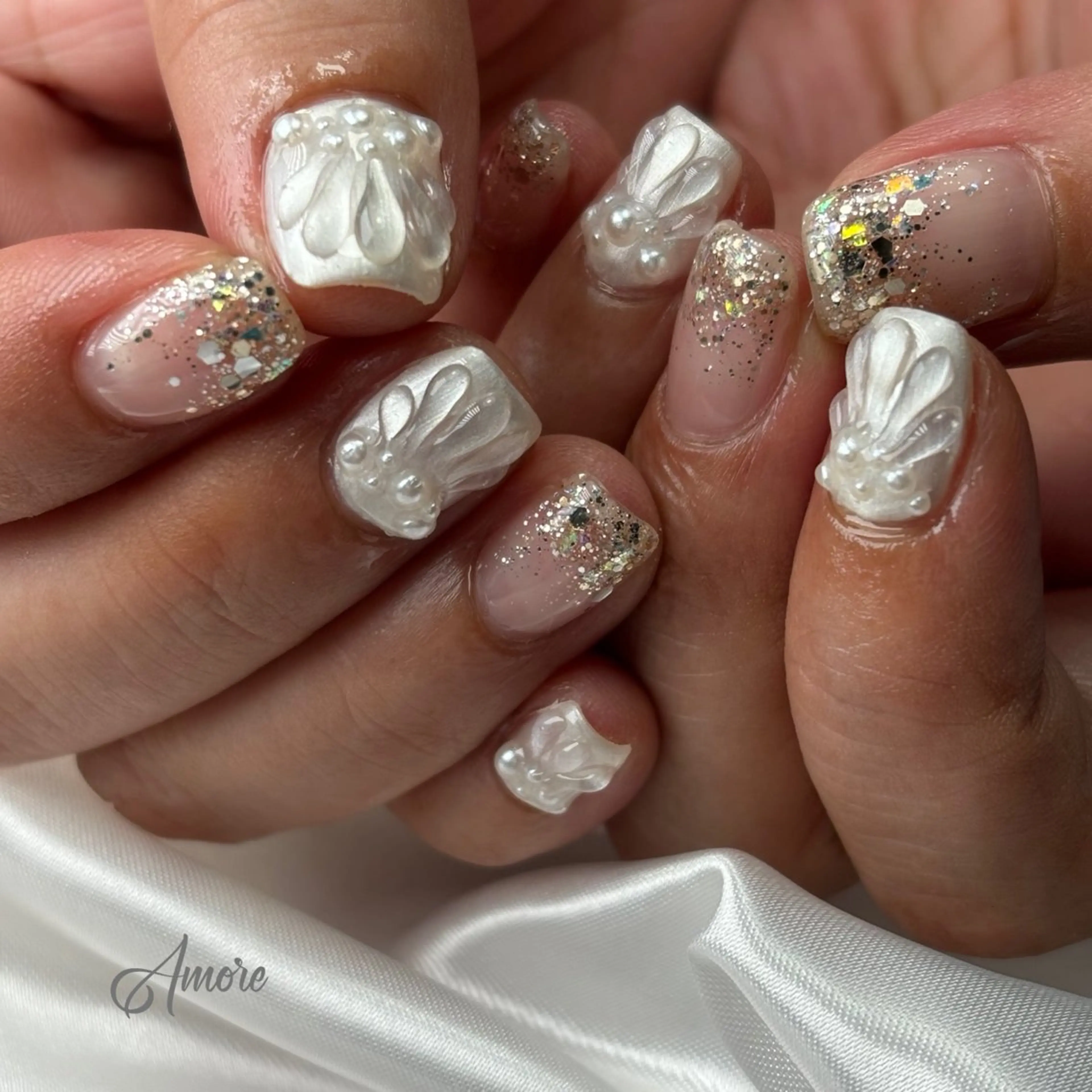 ネイル ジェルネイル キラキラネイル 韓国ネイル マグネットネイル パラジェル You kyehwaのネイルデザイン