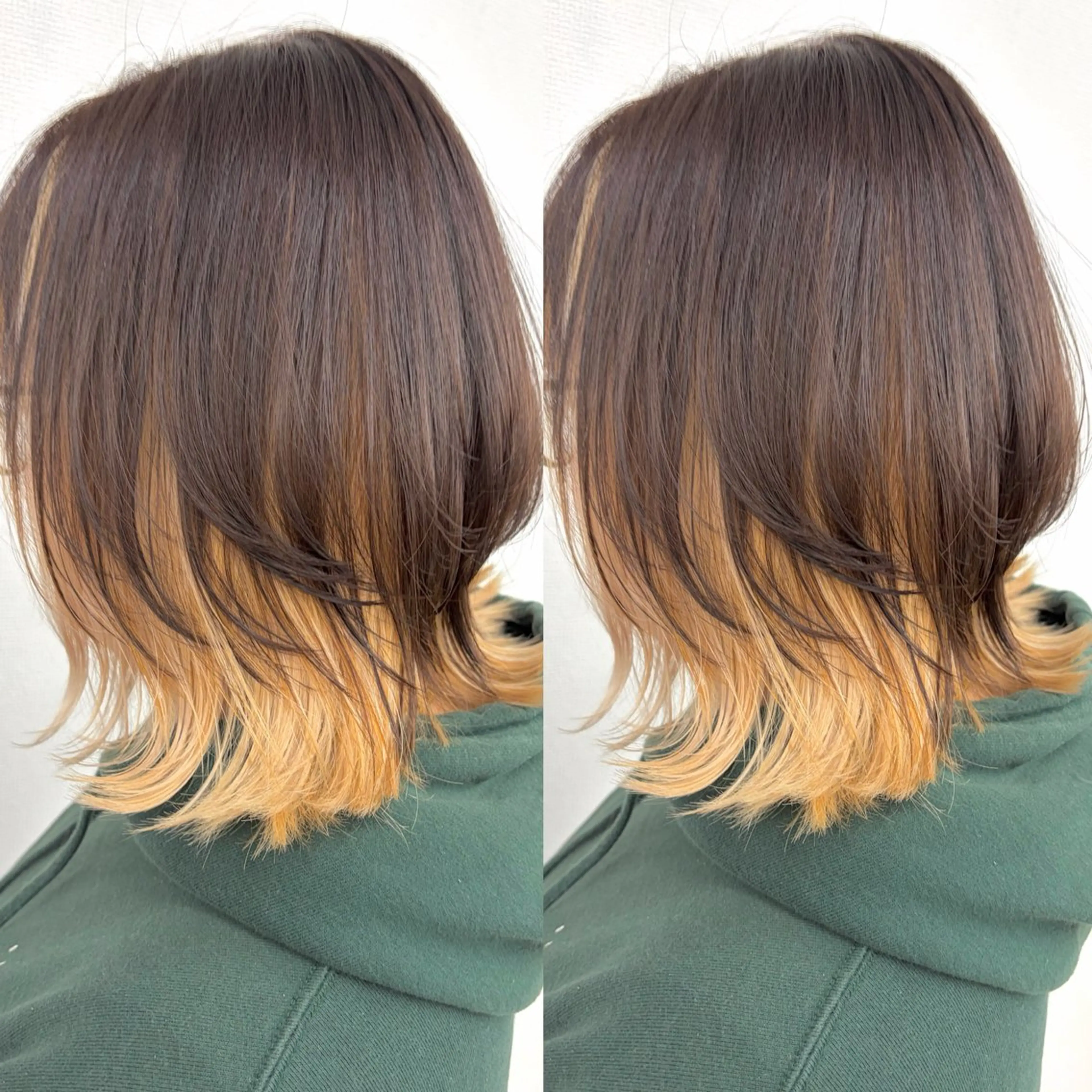ミディアム ヘアカラー トリートメント 透明感カラー🪿🤍 顔まわりカットのヘアスタイル