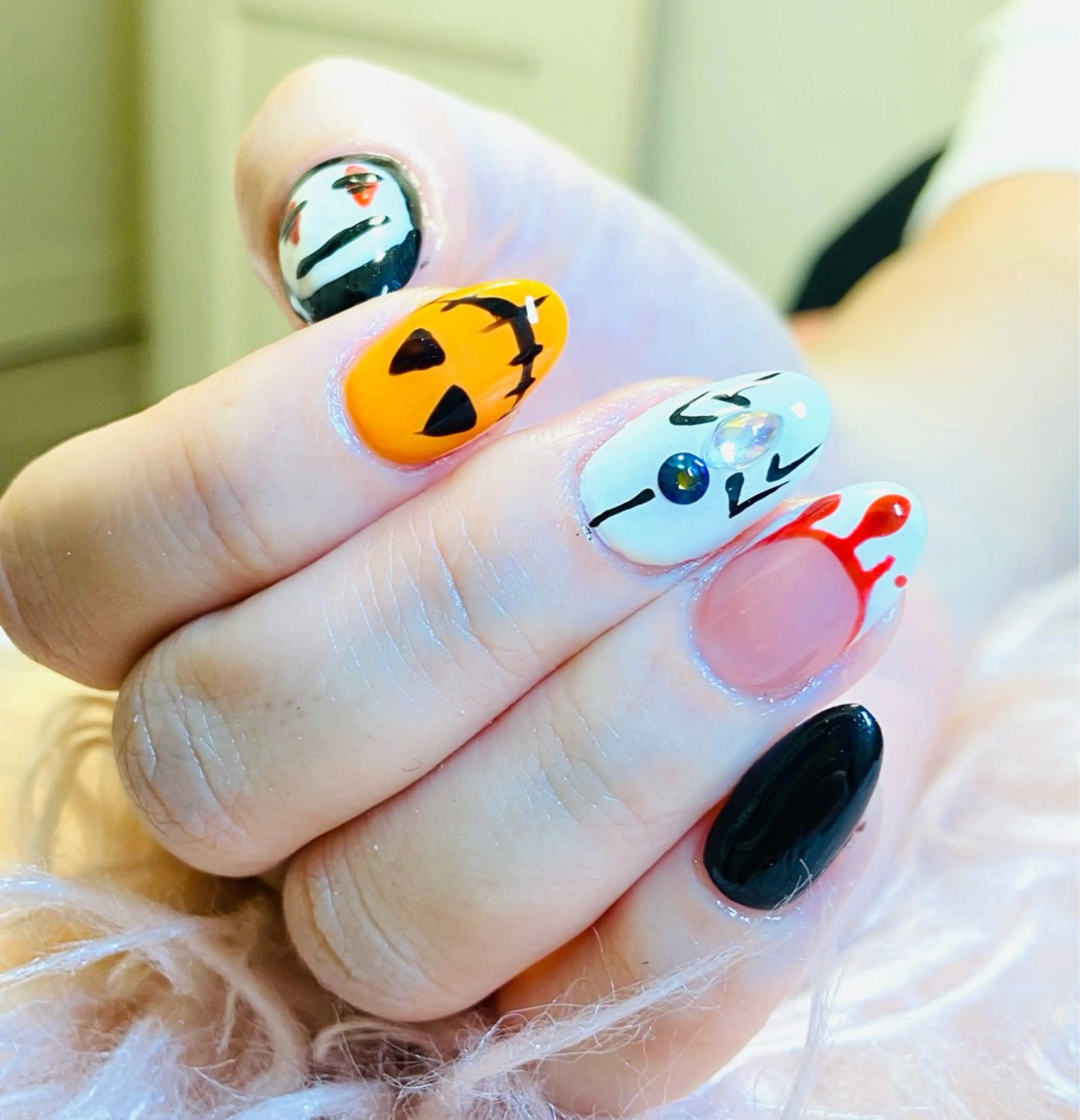 ネイル ジェルネイル ハロウィン HandSnail 座間自宅ネイルサロンのネイルデザイン