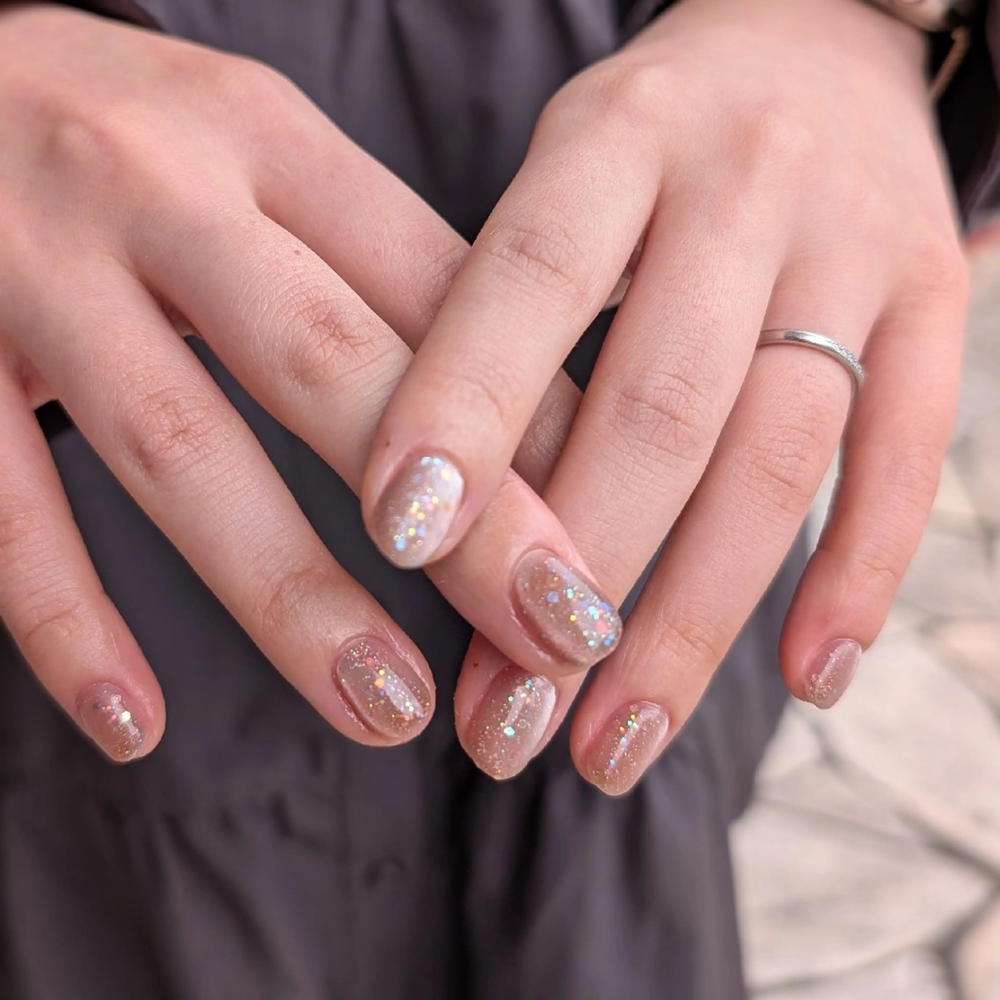 ネイル ラメ(グリッター) ハンドネイル ナリタ・ マミのネイルデザイン