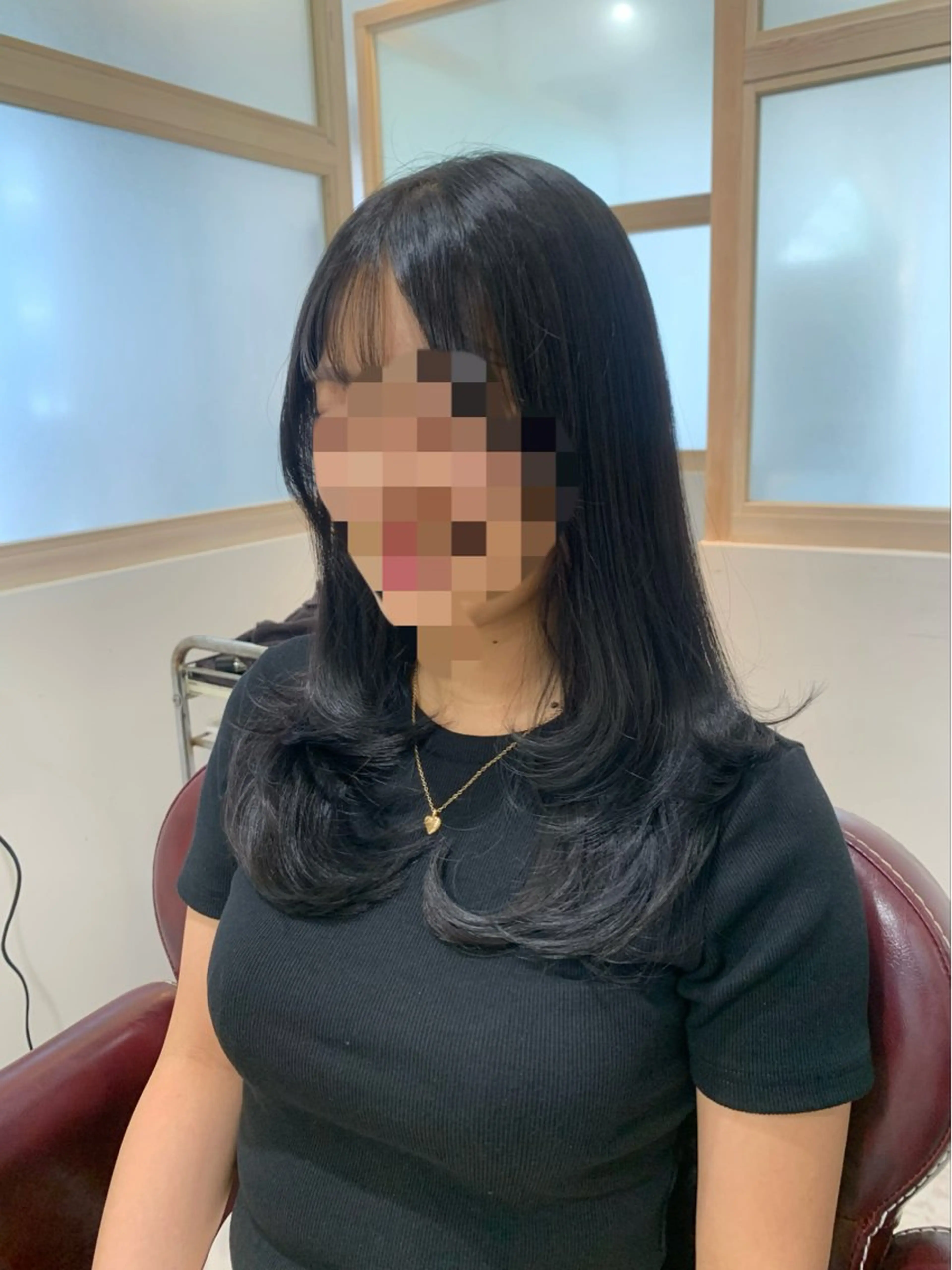 セミロング 垢抜け 雰囲気アップ ふにゅう ののかのヘアスタイル