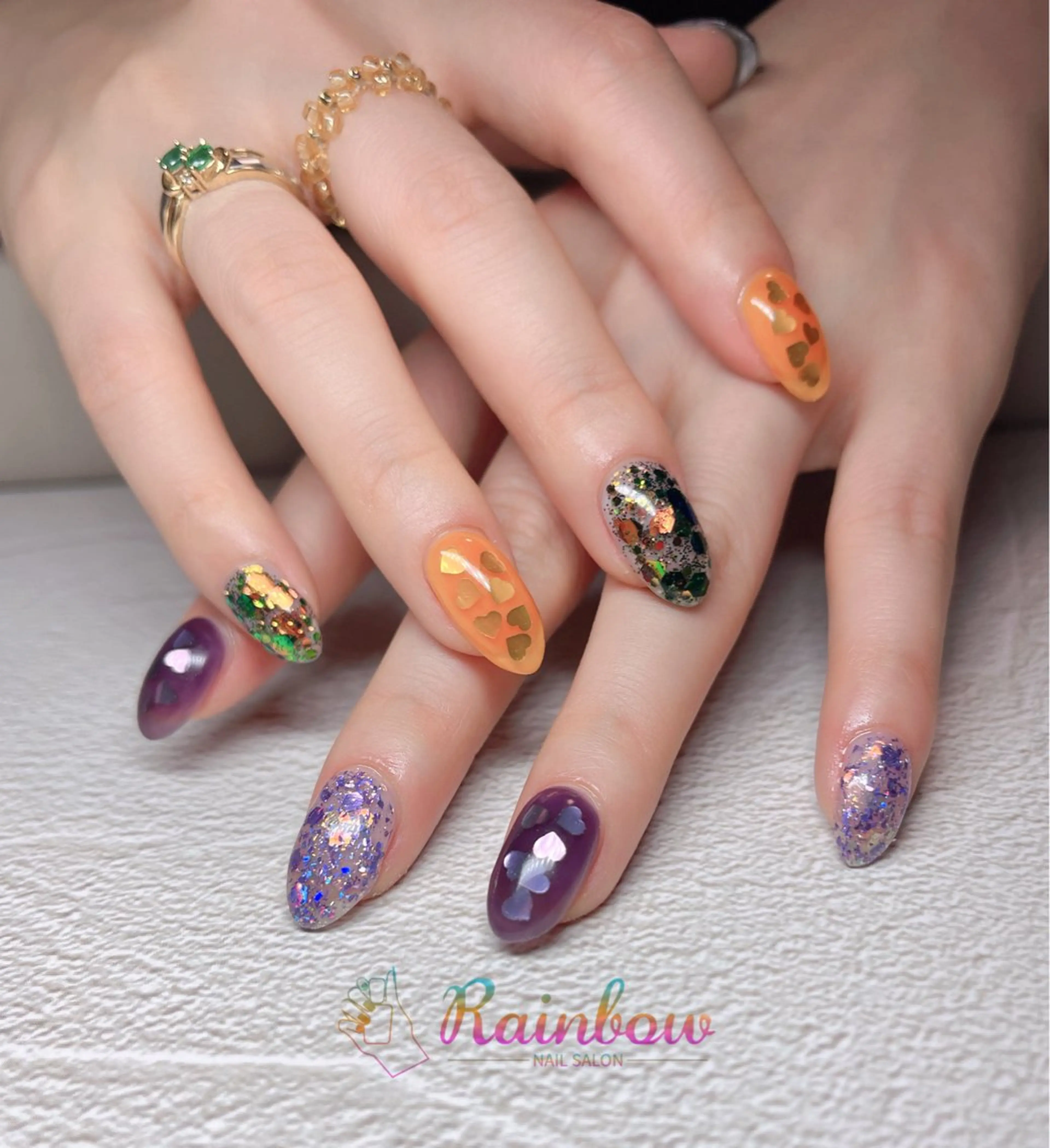 ネイル バレンタイン ハンドネイル Rainbow Nailのネイルデザイン