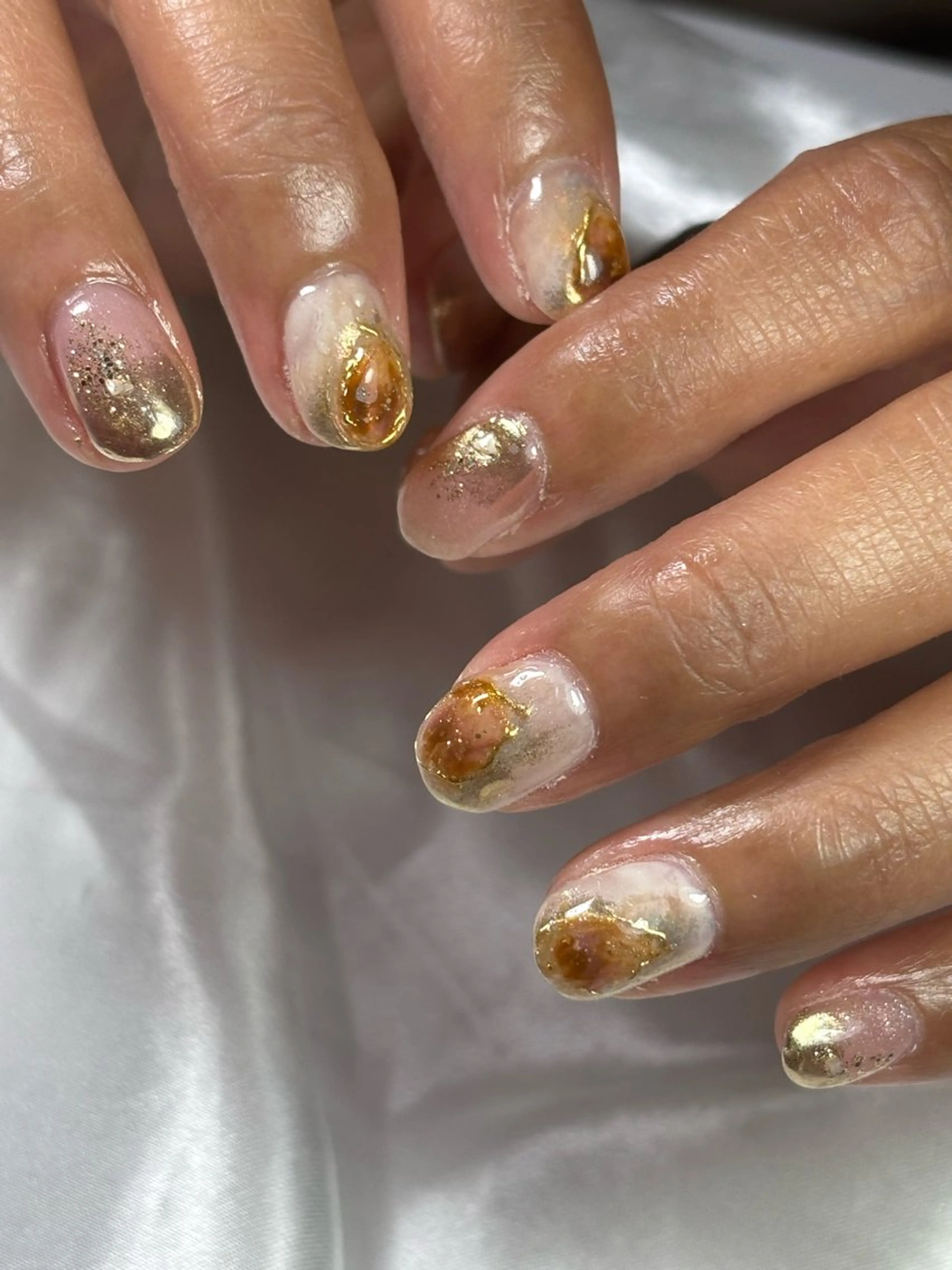 ネイル べっ甲ネイル ニュアンスネイル ワンカラーネイル MKY salonのネイルデザイン