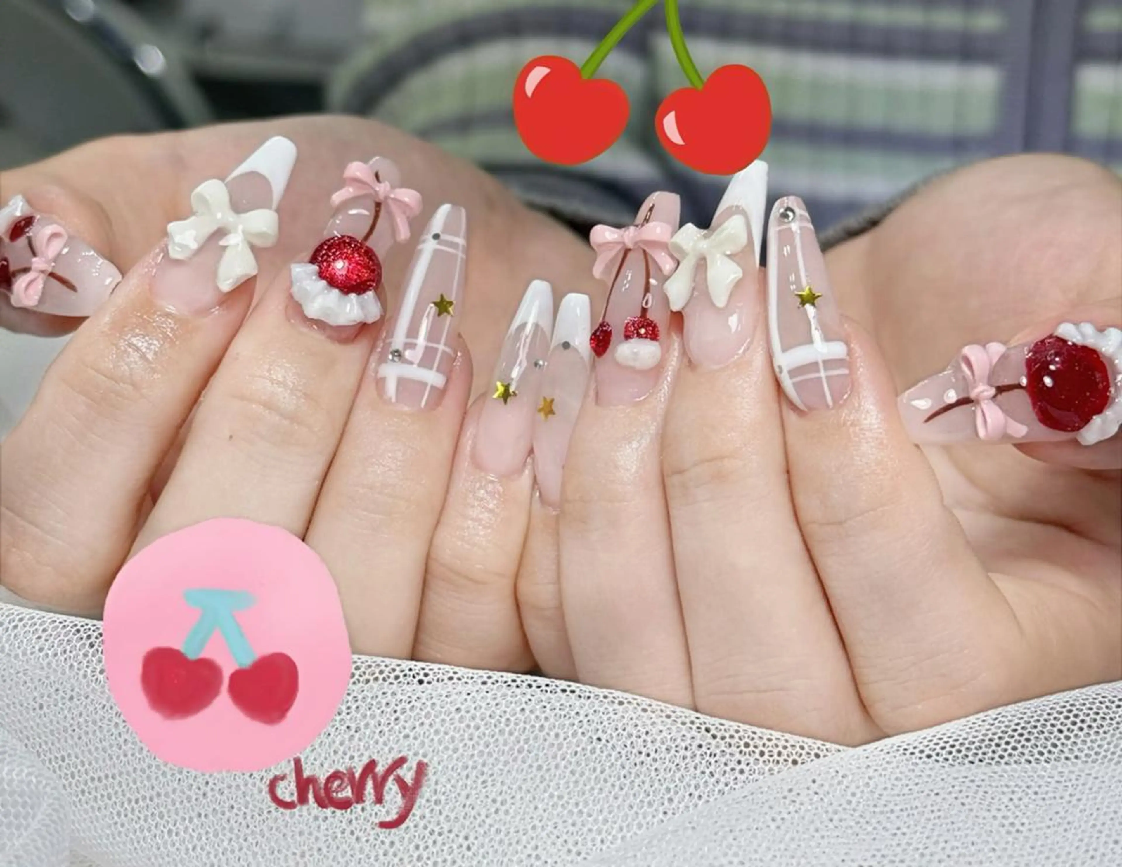 ロング カラー ベージュカラー グラデーションカラー ピンクカラー 韓国風ヘア ハンドネイル Bling Salonのネイルデザイン