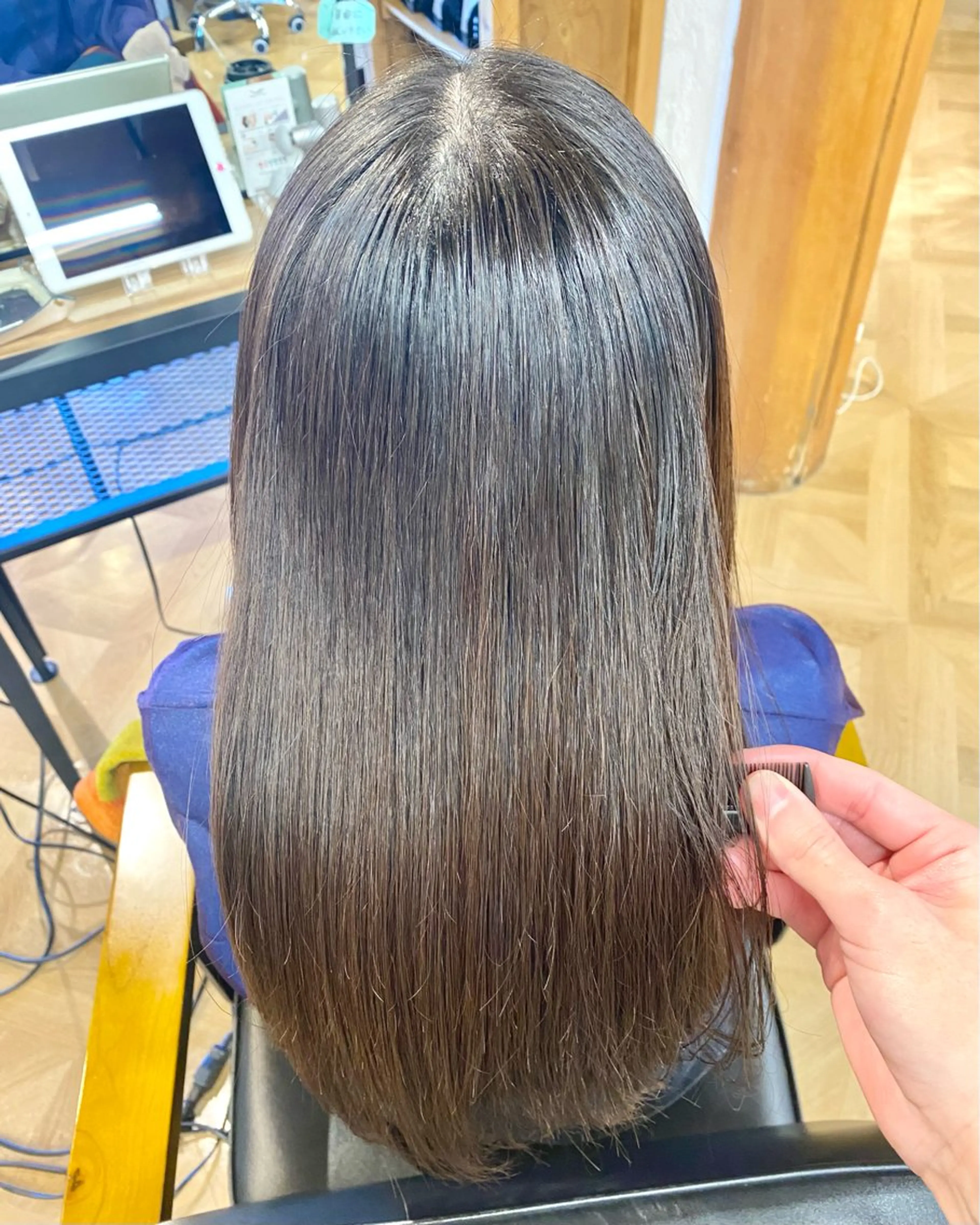 ロング 髪質改善 カット 縮毛矯正 トリートメント 菅野 奏のヘアスタイル