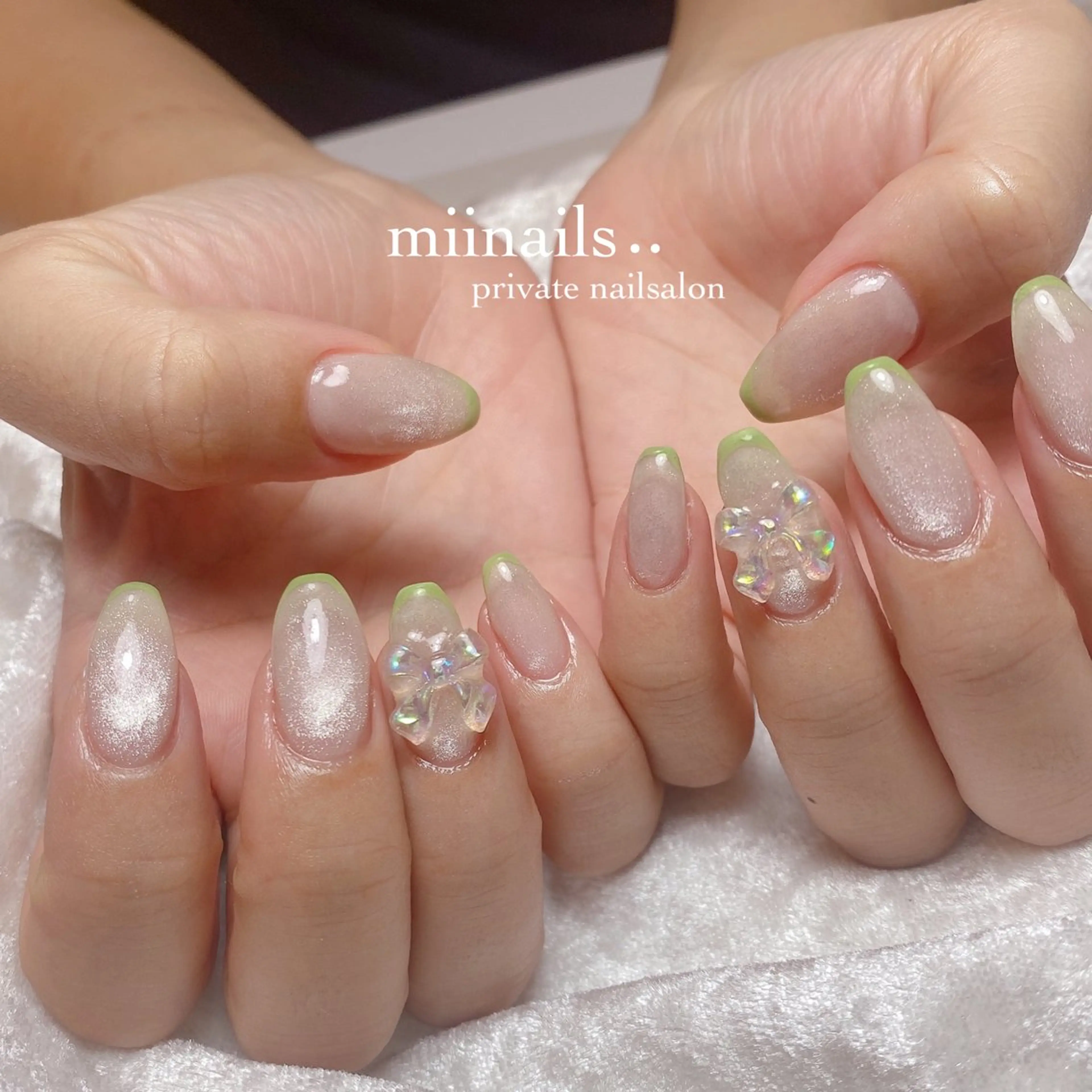 ネイル フレンチネイル 韓国ネイル ワンホンネイル ハンドネイル nailsalon miinailsのネイルデザイン