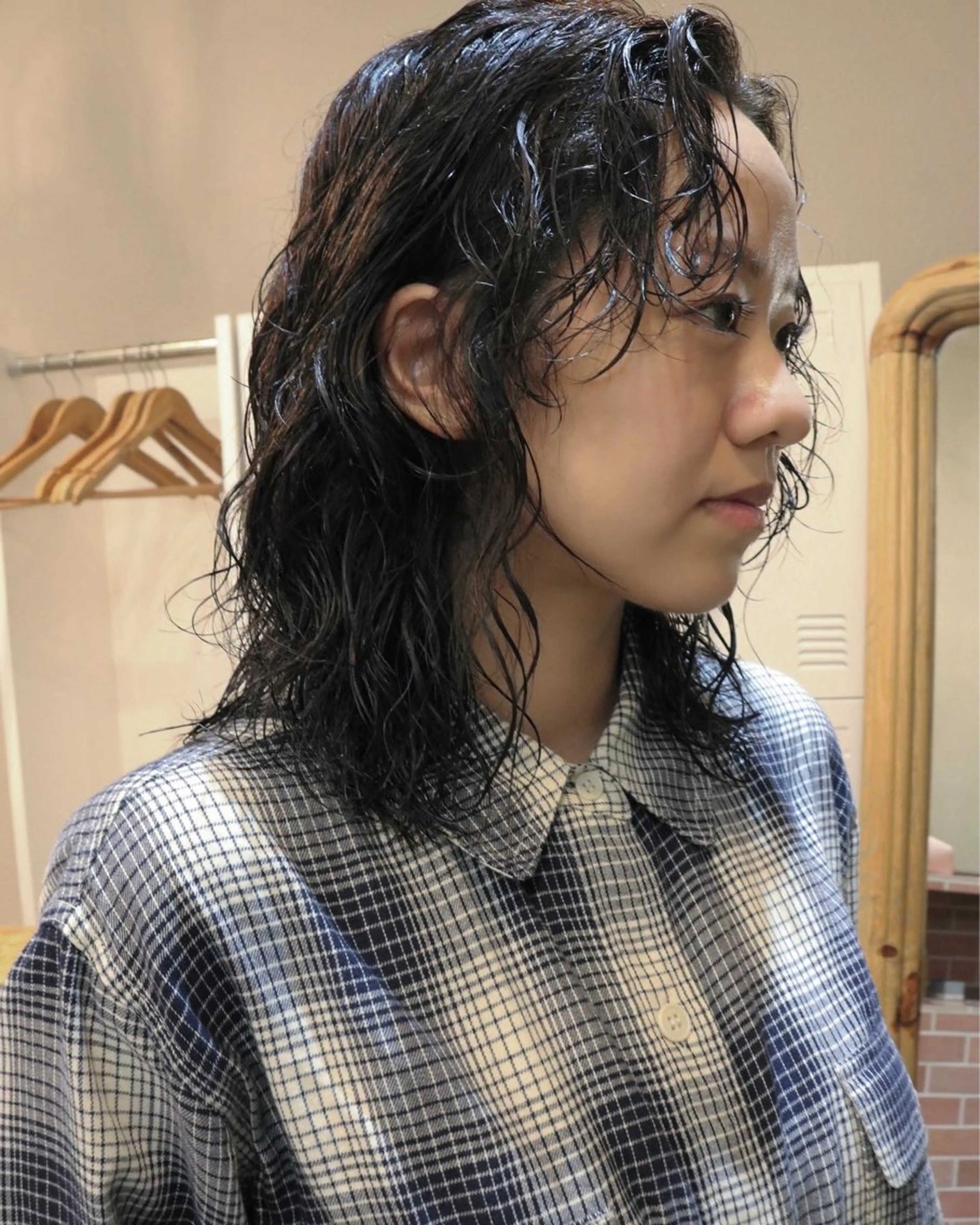 ミディアム カラー パーマ カット パーマ トリートメント 松村 澪里のヘアスタイル