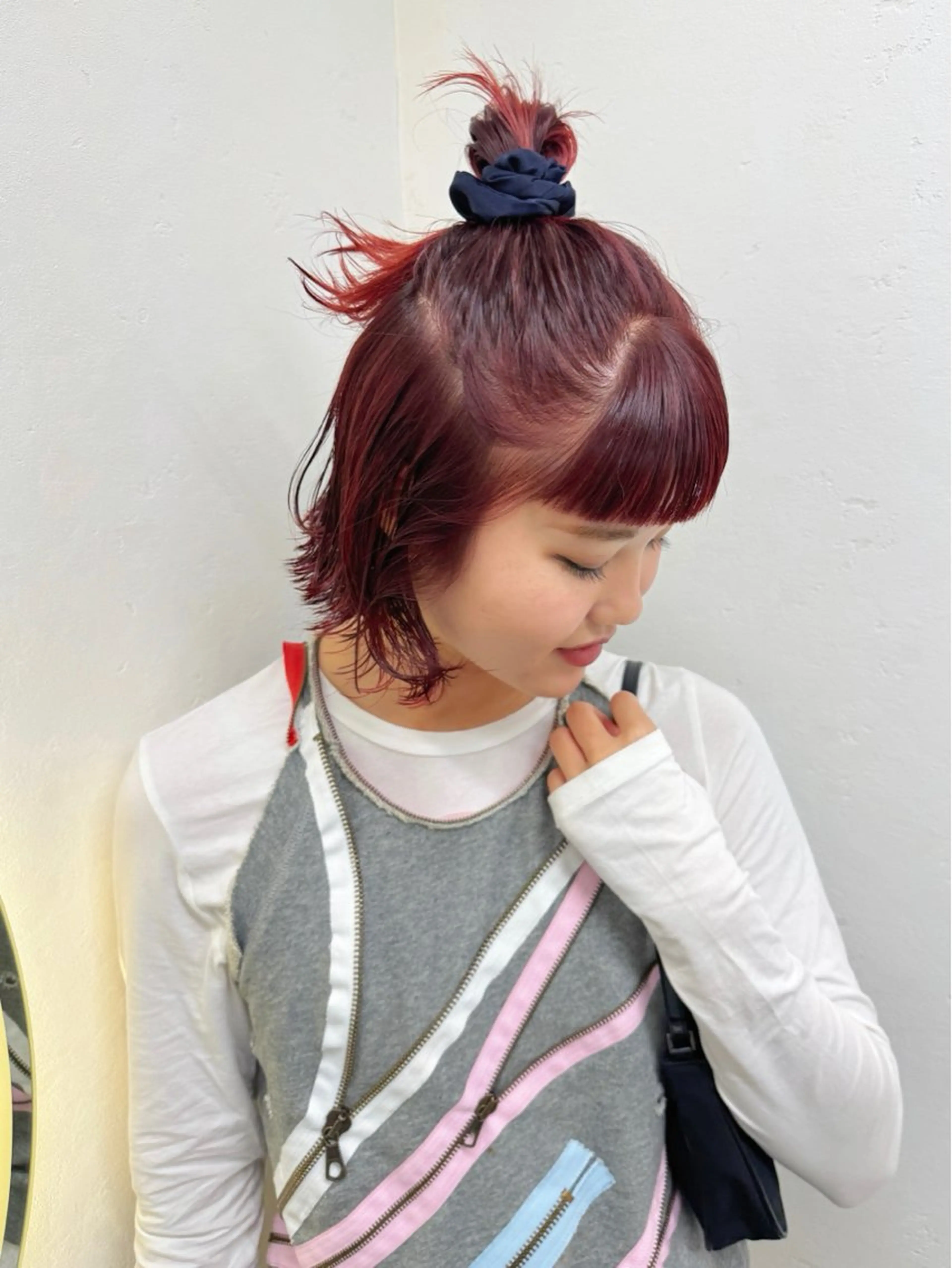 カラー ブリーチ ヘアカラー トリートメント ヘッドスパ ayaka/暖色 /ニュアンスボブのヘアスタイル