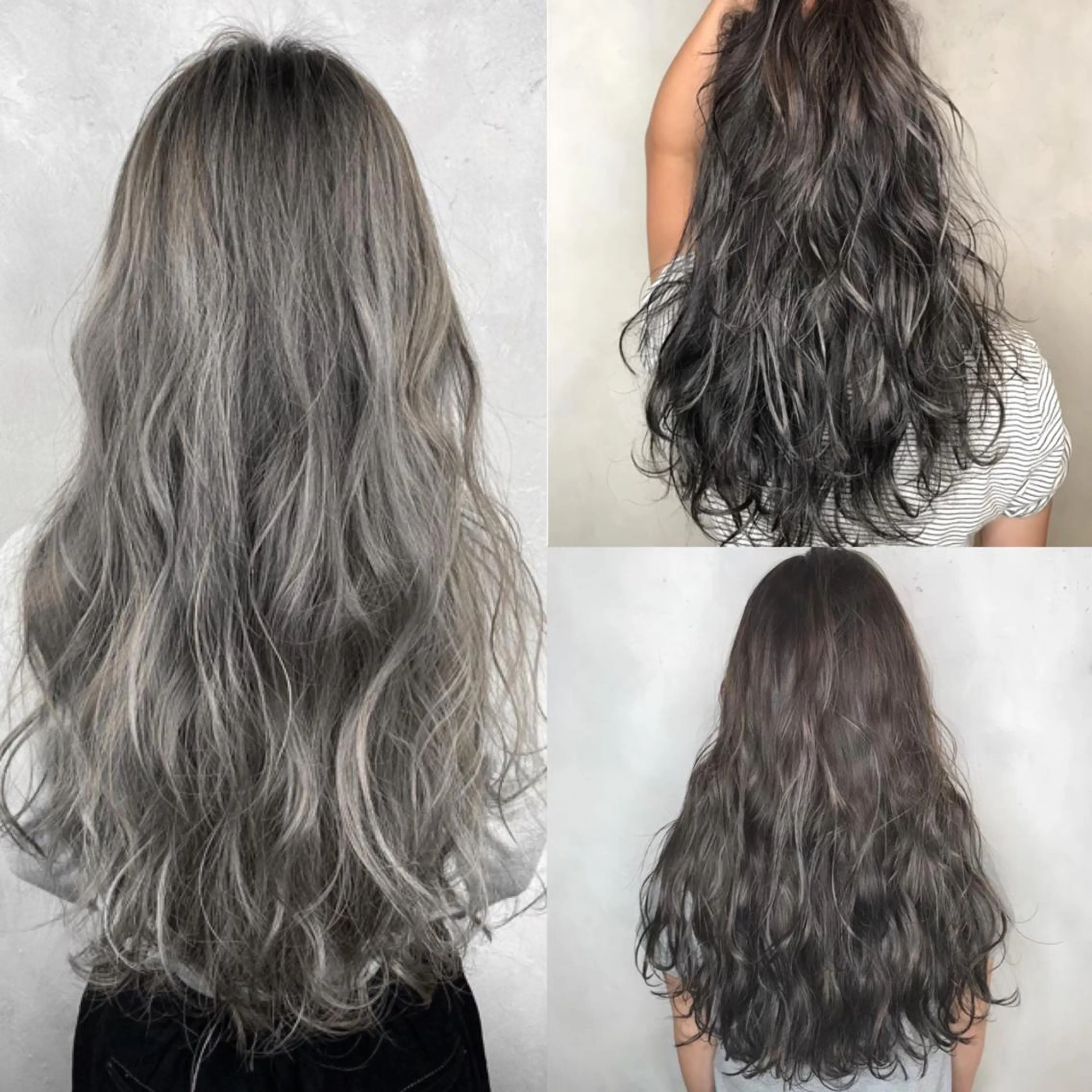 ロング カラー アッシュ アッシュグレー バレイヤージュ ブリーチ ケアブリーチ カット ヘアカラー トリートメント 初めでも安心🌟 newi町田✂のヘアスタイル