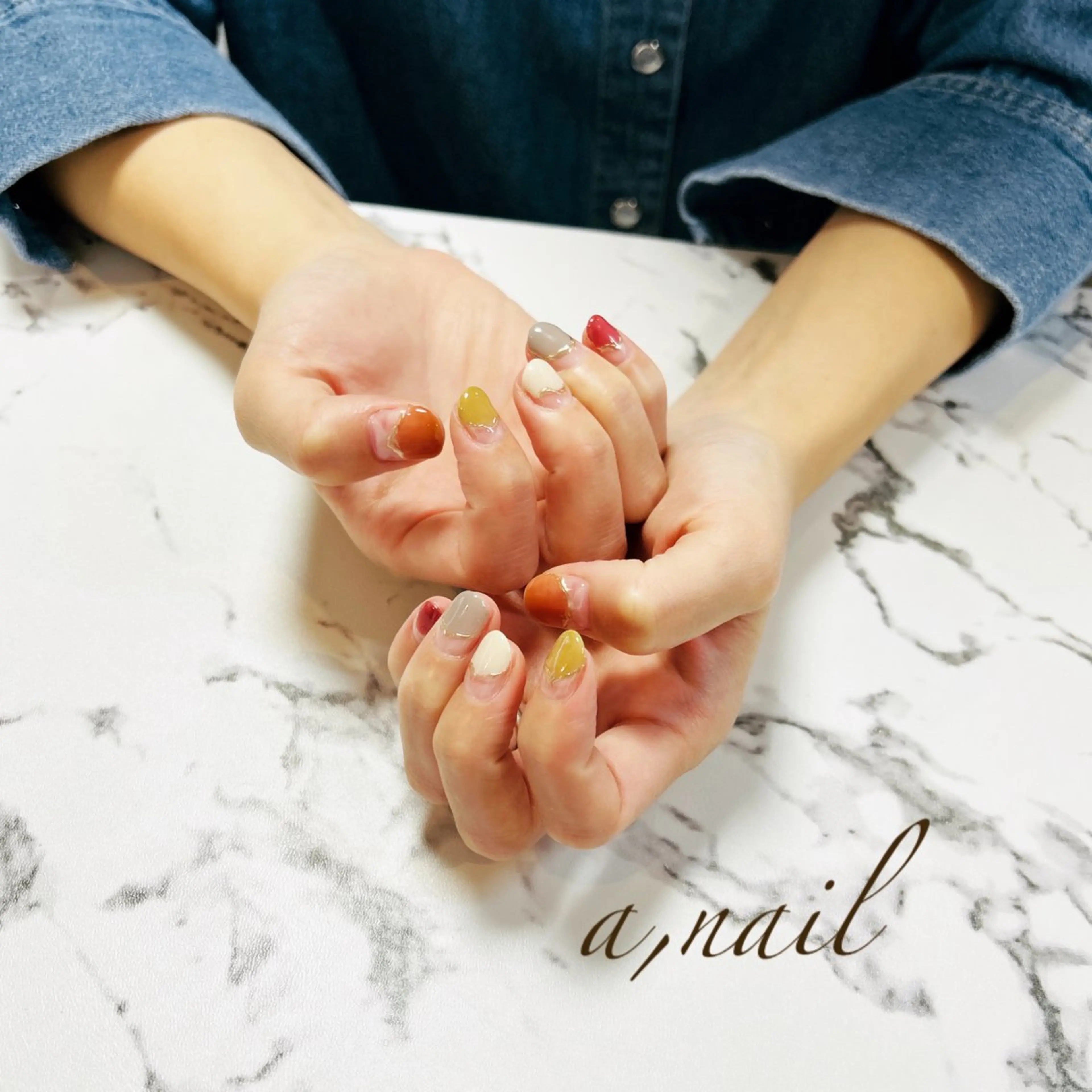 ネイル フレンチネイル ジェルネイル グラデーション ミラーネイル ワンカラーネイル ハンドネイル ネイルサロン エーネイルのネイルデザイン