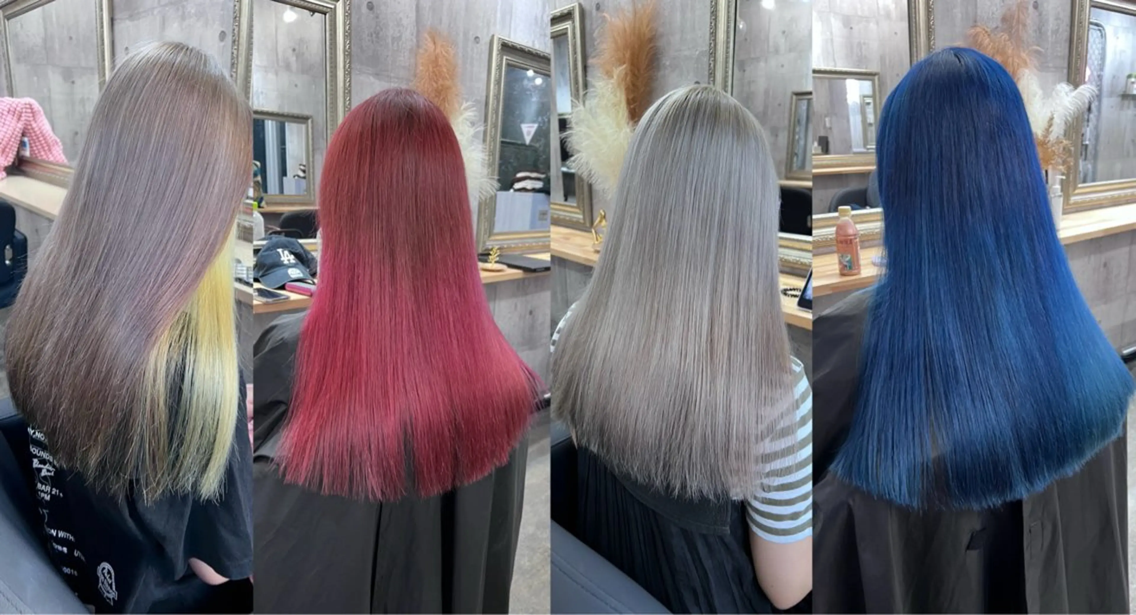 ミディアム サニーサイド大名 ダブルカラー髪質改善のヘアスタイル