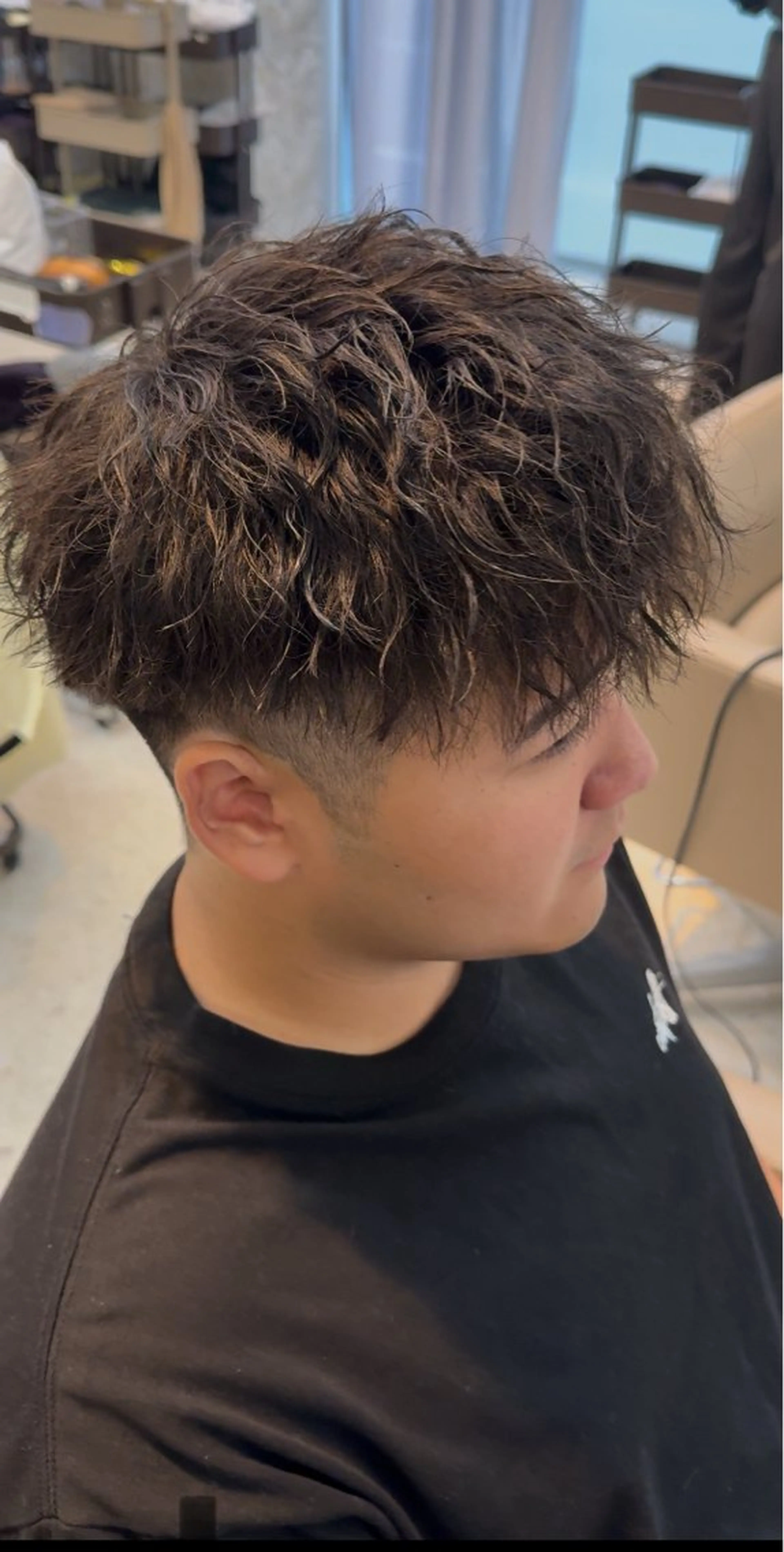 ショート カラー パーマ メンズ キッズ 刈り上げ 【メンズパーマ特化】 壱岐祥一朗のヘアスタイル